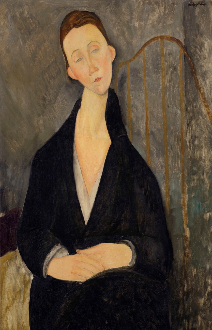 لونیا چخوفسکا by Amedeo Modigliani - ۱۹۱۹ - ۹۲.۴ × ۶۰ سانتی‌متر 