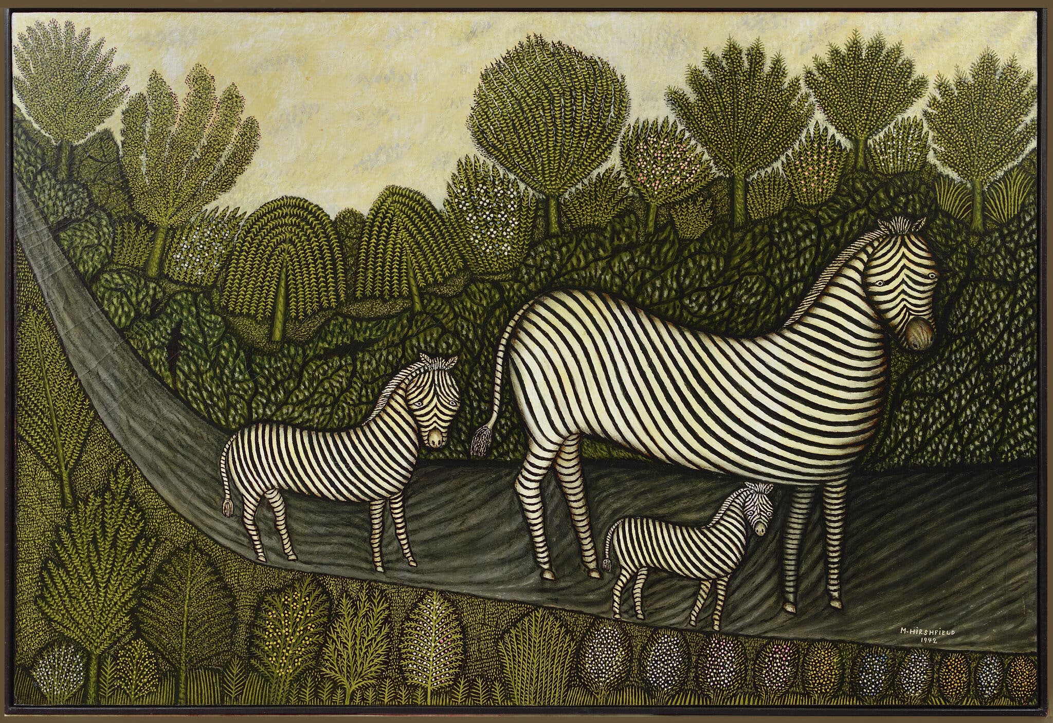 Zebra Family by Morris Hirshfield - 1942 private collection