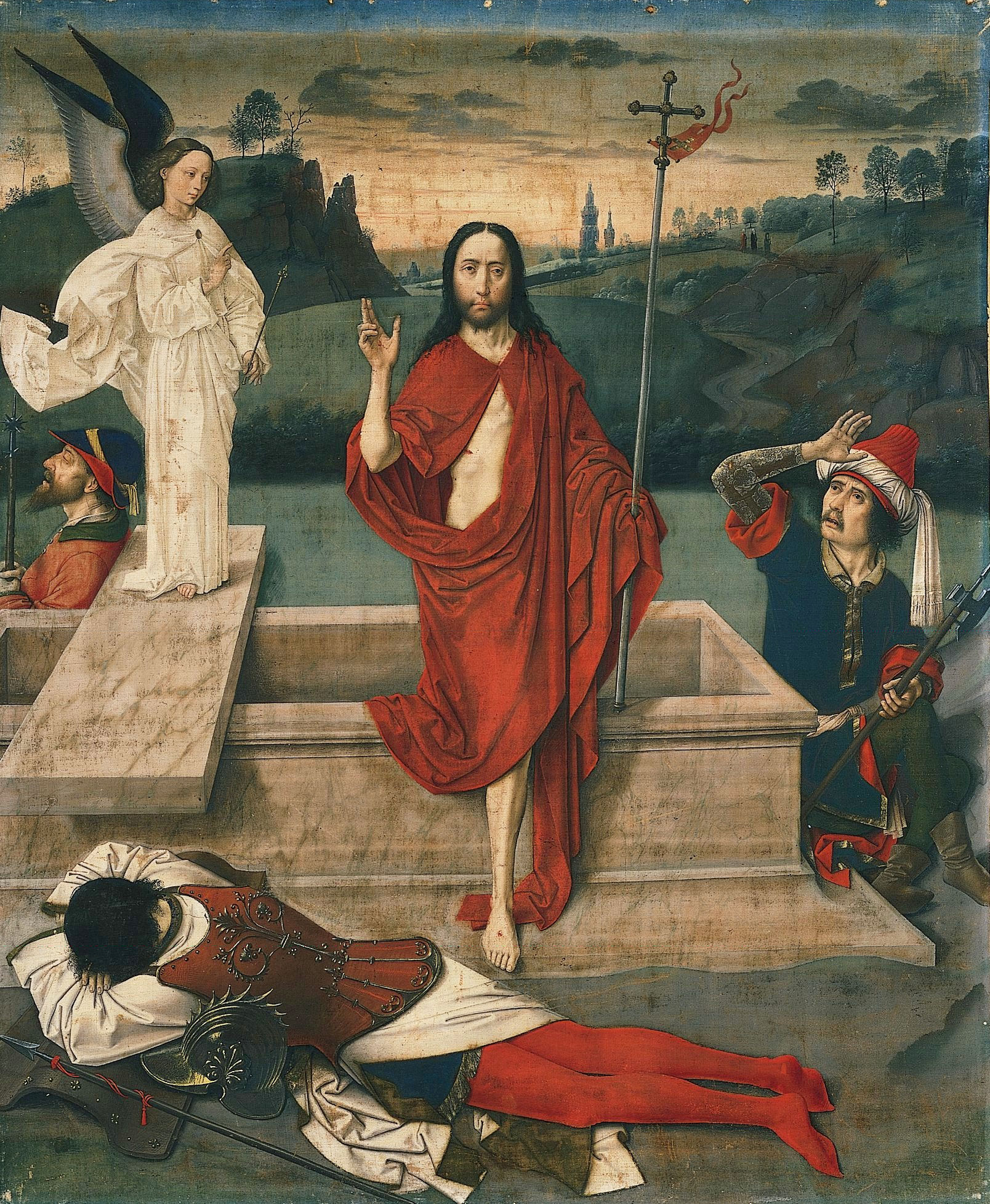 Resurrection by Dieric Bouts - c. 1455 - 89.9 x 74.3 cm Norton Simon Museum