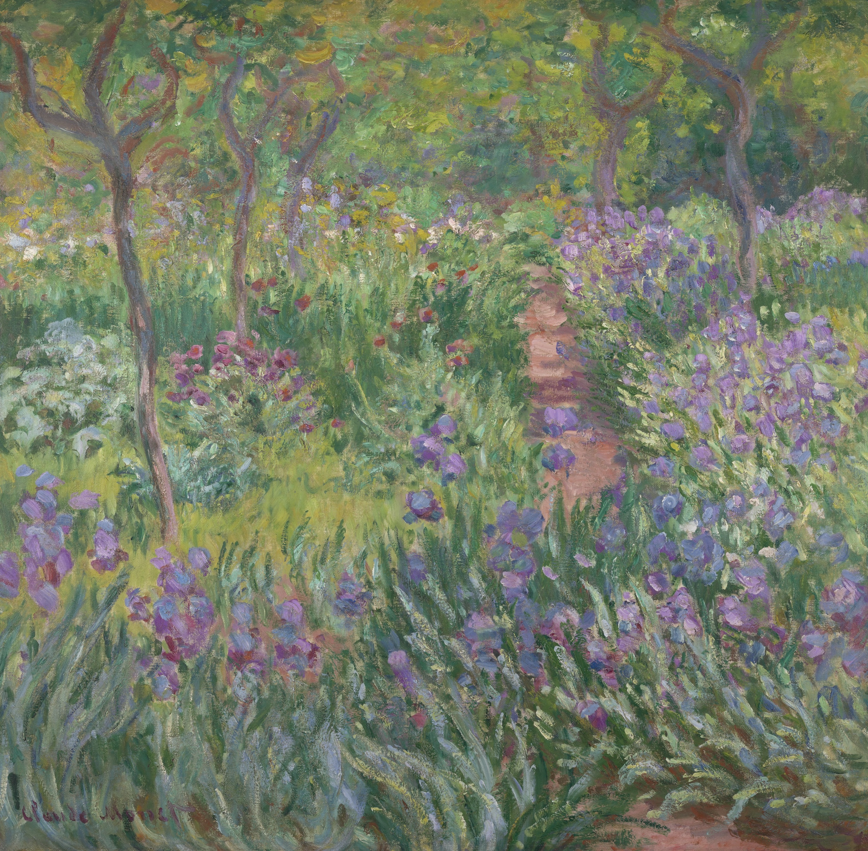 Umělcova zahrada v Giverny by Claude Monet - 1900 - 89,5 × 92,1 cm 