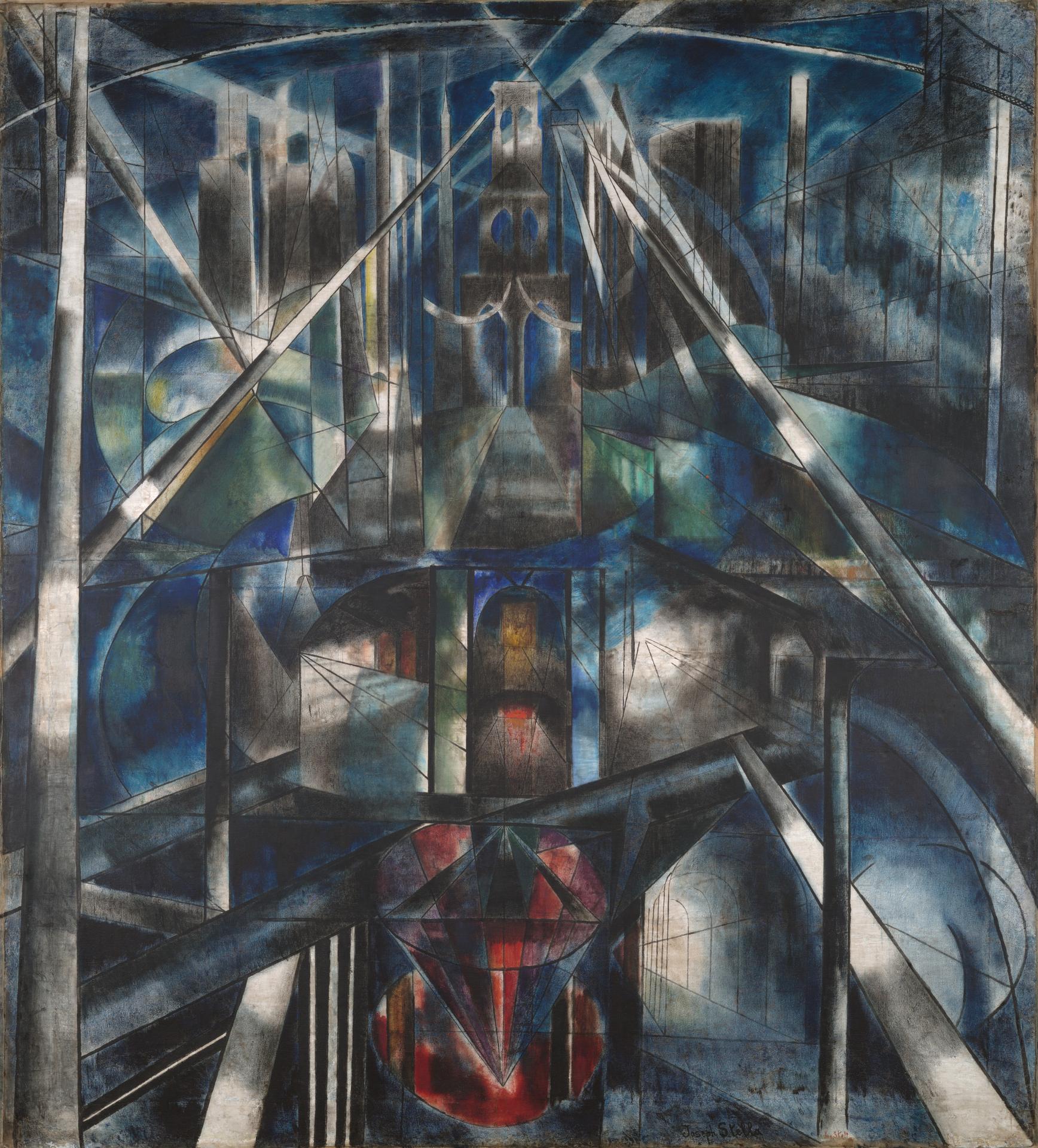 布鲁克林大桥 by 约瑟夫 斯特拉 - 1919–1920 - 215.3 × 194.6 cm 