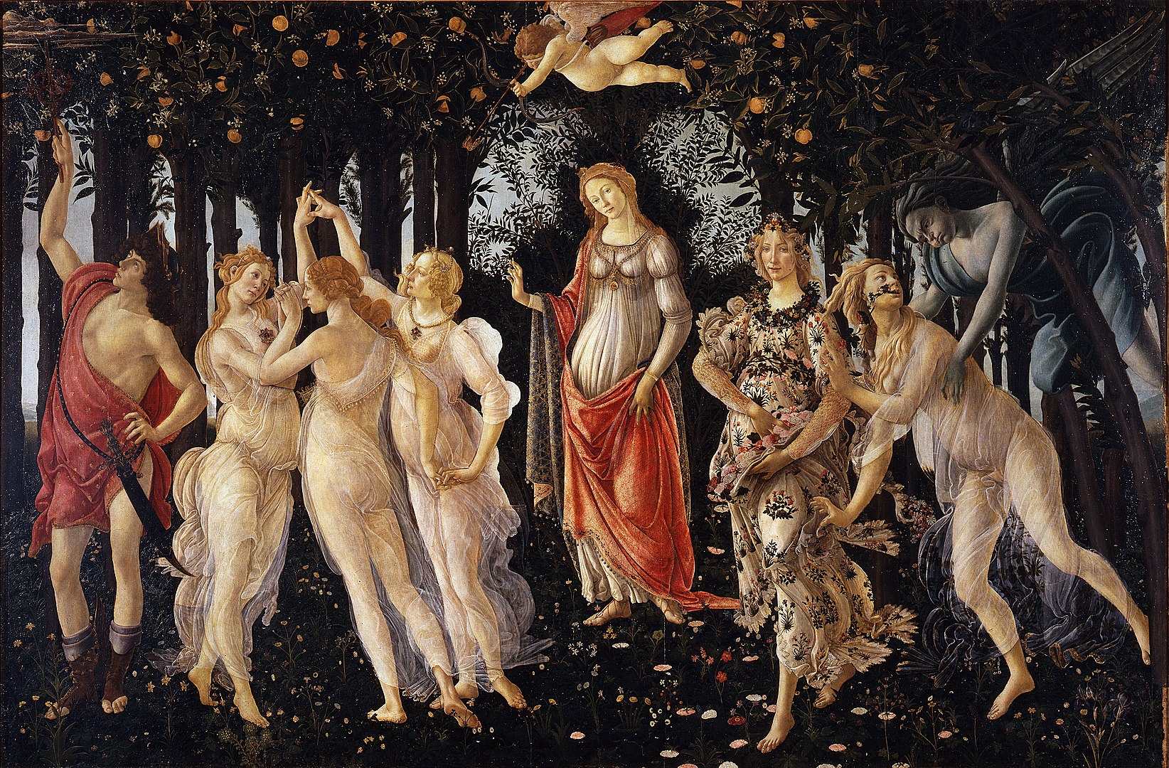 پریماورا by Sandro Botticelli - 1477–1482 - 203 cm x 314 cm 