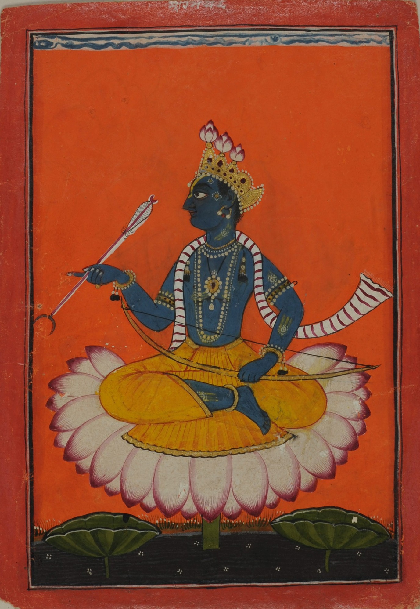 Portrait of Rama (Sri Rama Chandra) by Unknown Artist - Early 18th century - 14.8 x 10.2 cm National Museum of New Delhi, India