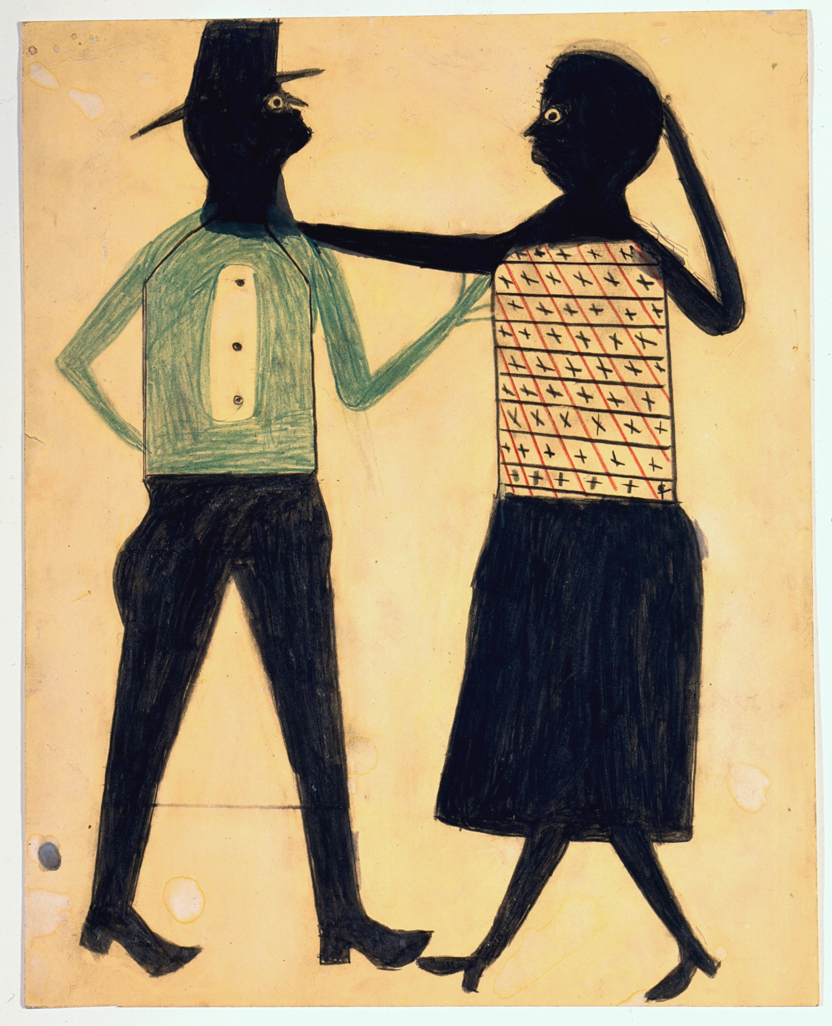 Utan titel (man och kvinna) by Bill Traylor - ca. 1939-1942 