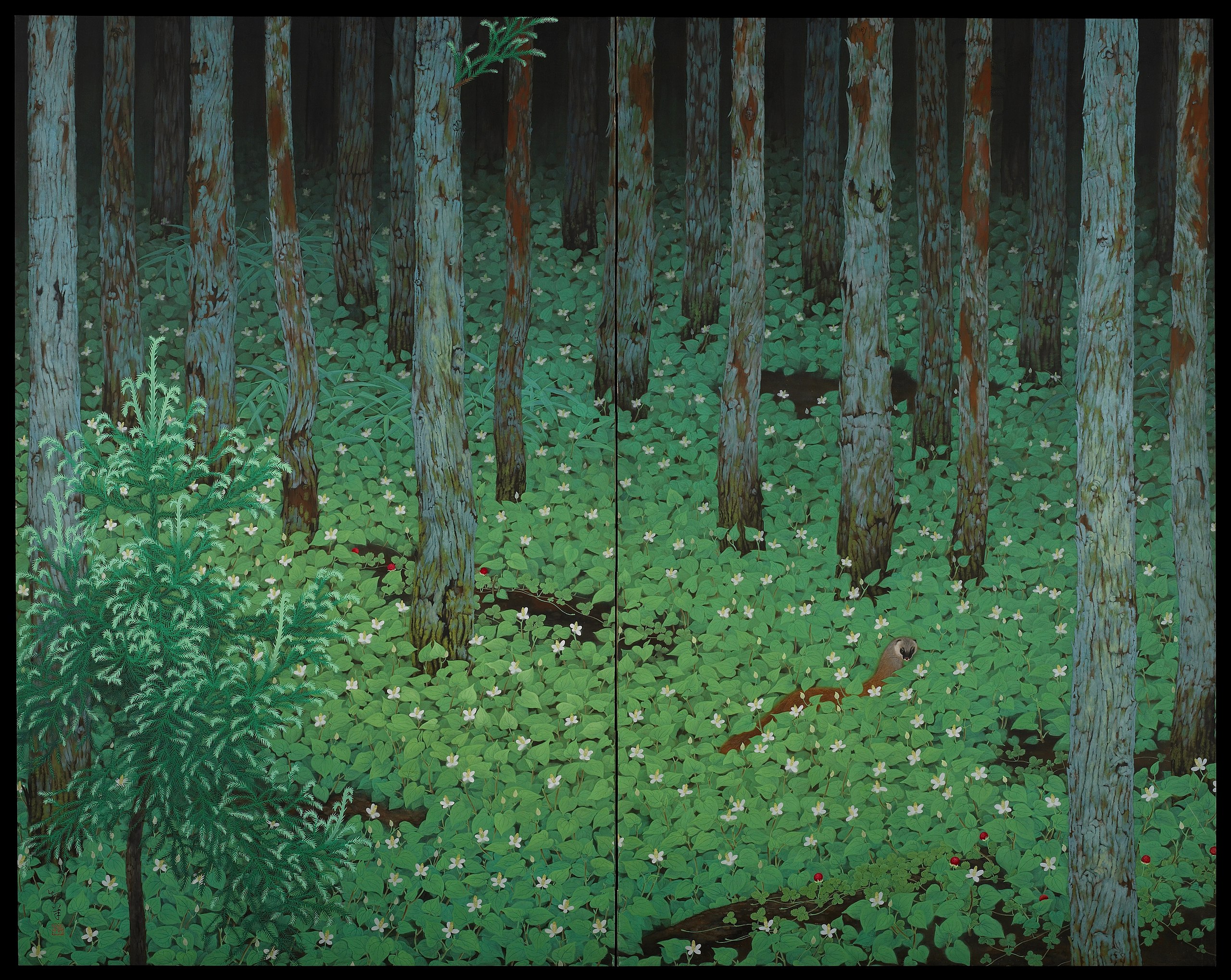 जंगल by Bokuyō Katayama - १९२८  - १८९.२ x २३७.४ सेमी 