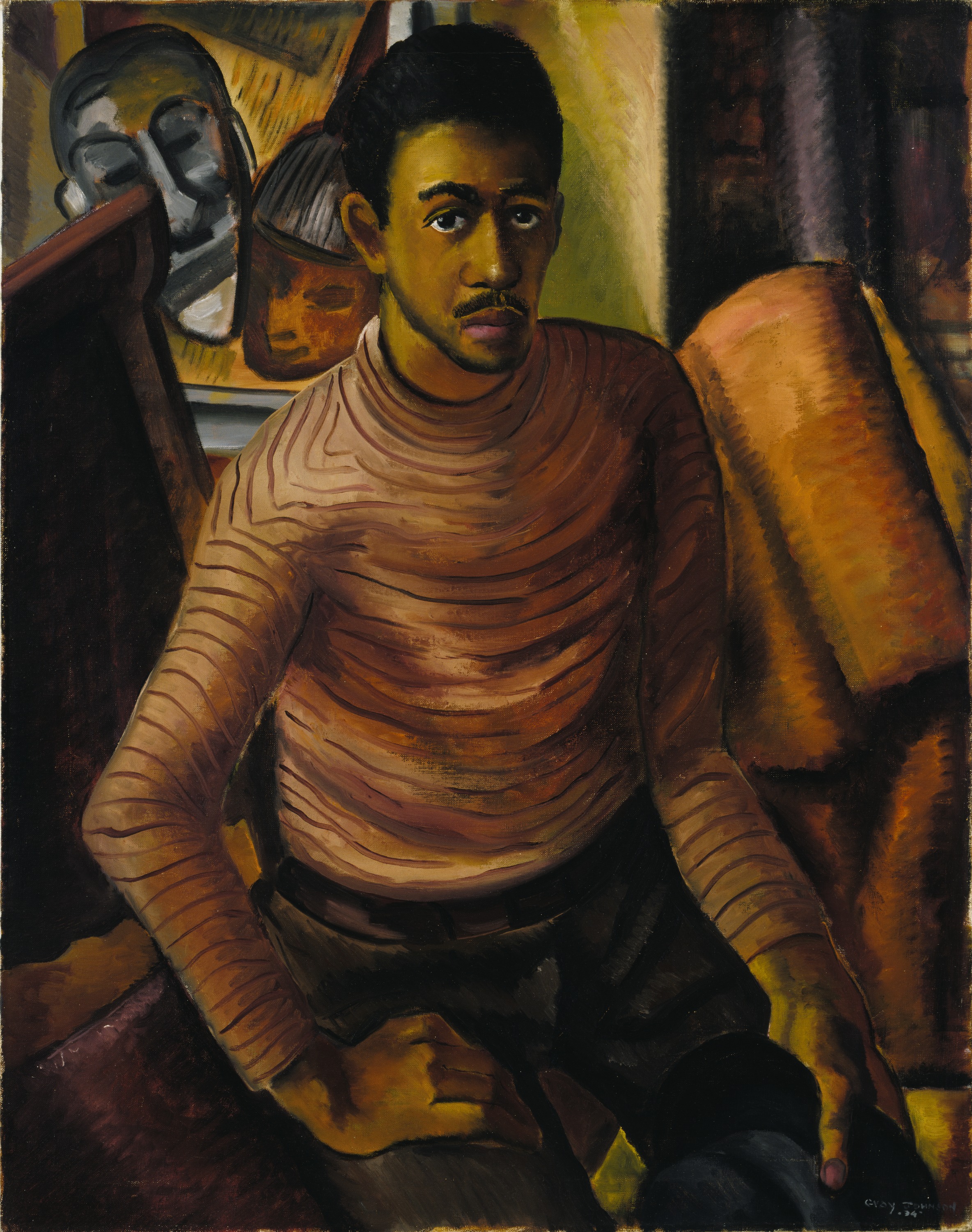Self Portrait by Malvin Gray Johnson - 1934 - 97.2 x 76.2 cm Smithsonian American Art Museum