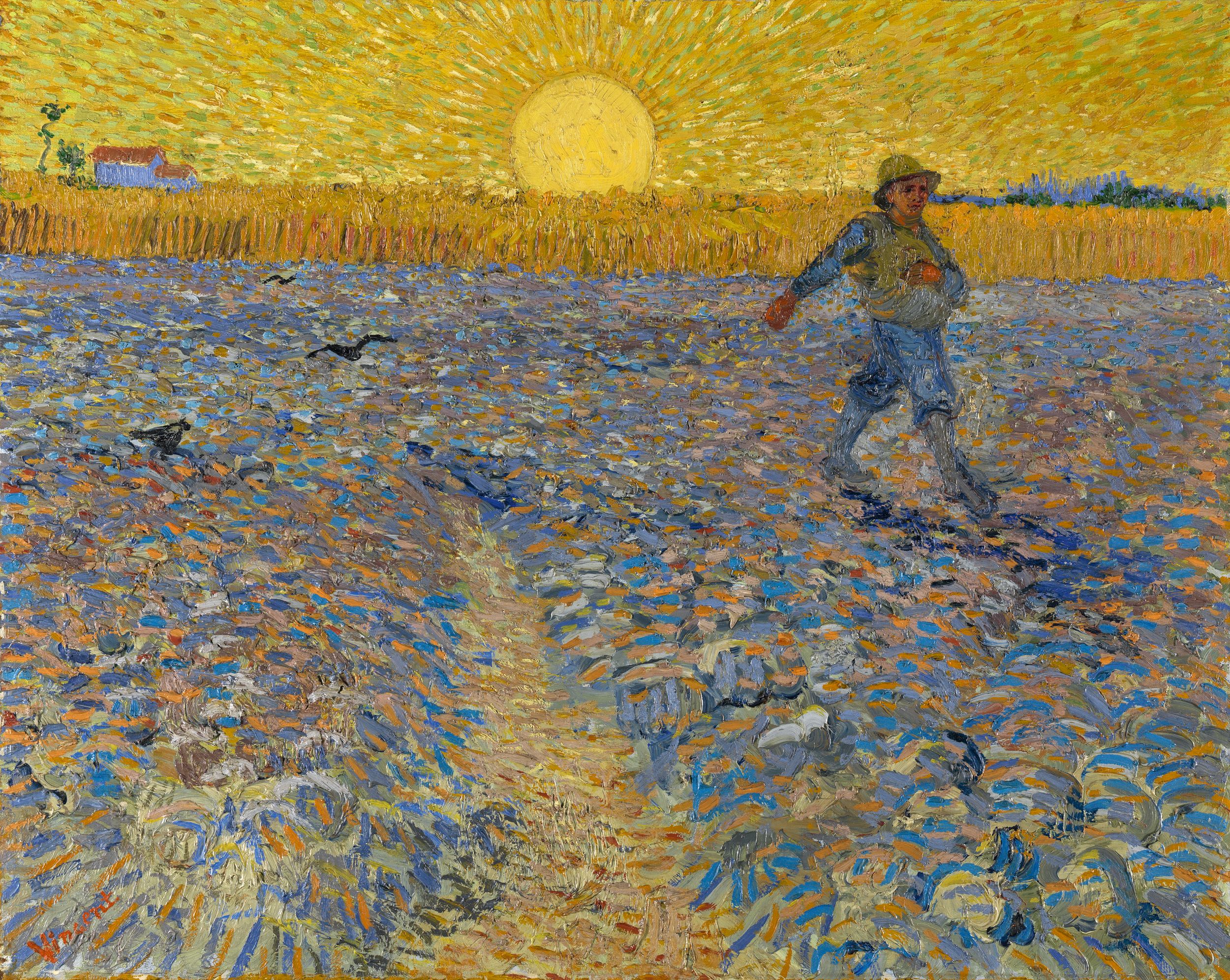 Seminatore al tramonto by Vincent van Gogh -  17-28 giugno 1888 circa - 64,2 x 80,3 cm Kröller-Müller Museum