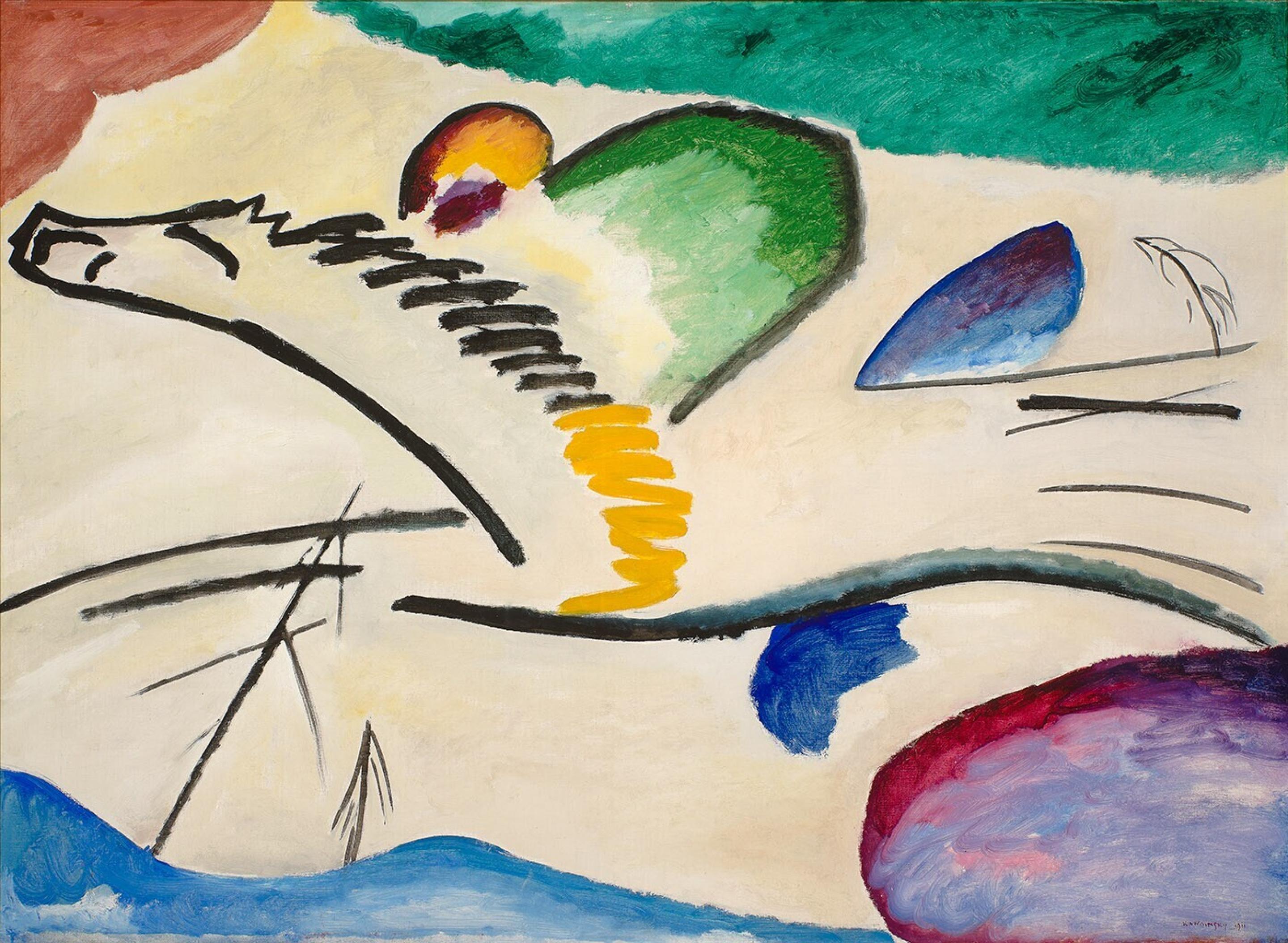 إيقاعي by Wassily Kandinsky - 1911 - الأبعاد: 130 × 94 سم 