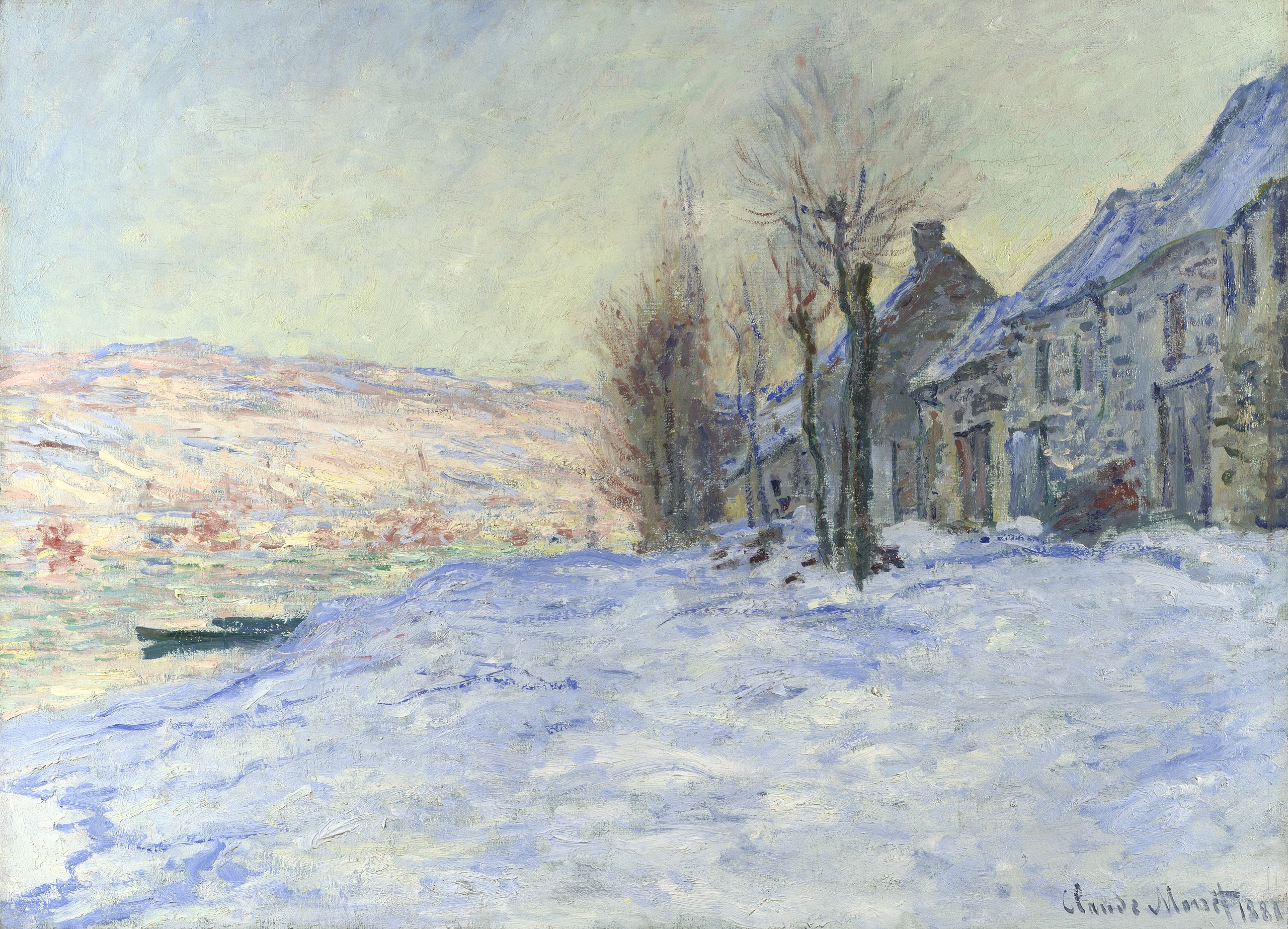 Лавакур под снегом by Claude Monet - 1878-81. - 59,7 x 80,6 cm 