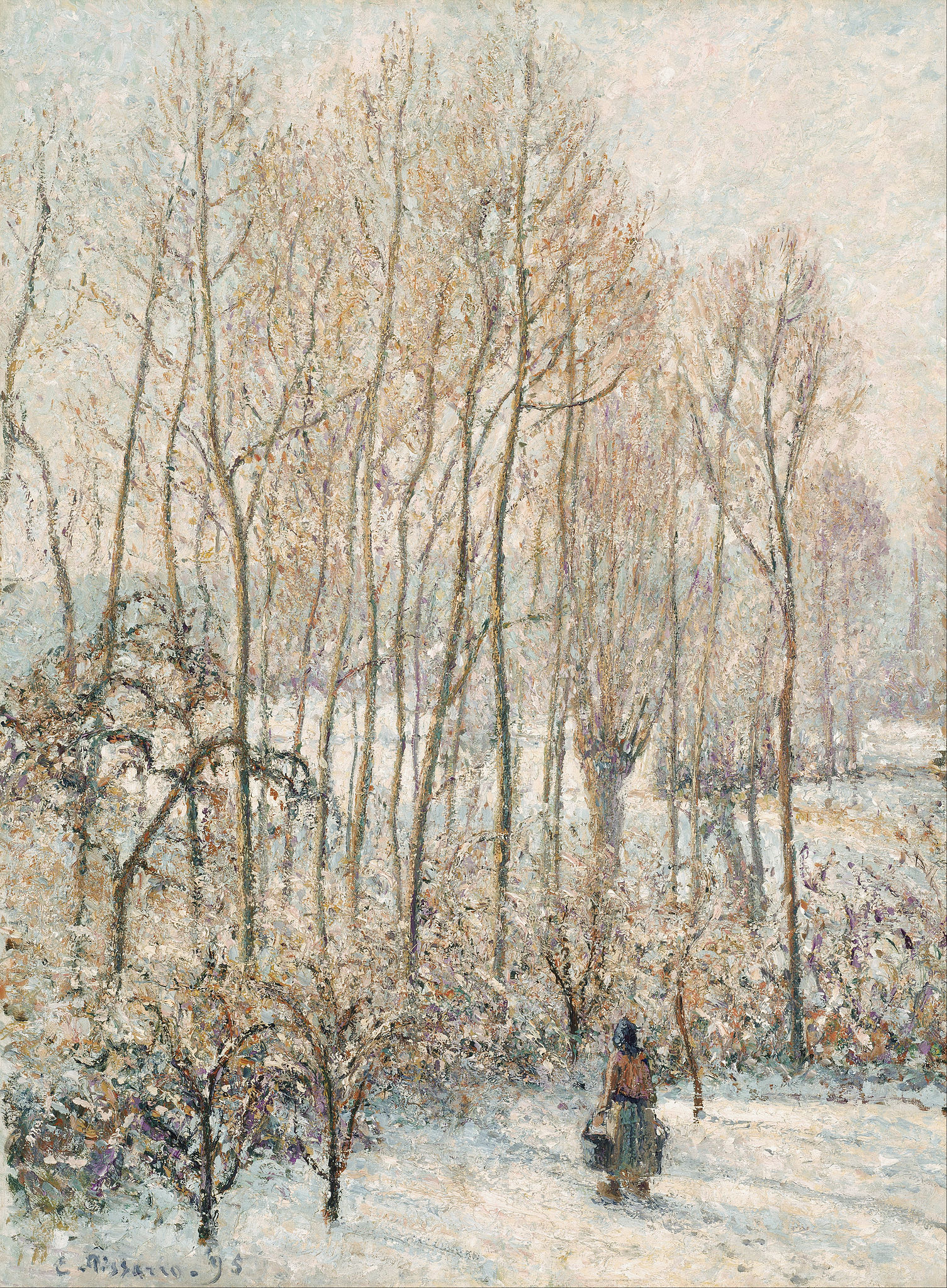 Morgonens solljus på snön, Éragny-sur-Epte by Camille Pissarro - 1895 - 82,3 x 61,6 cm 