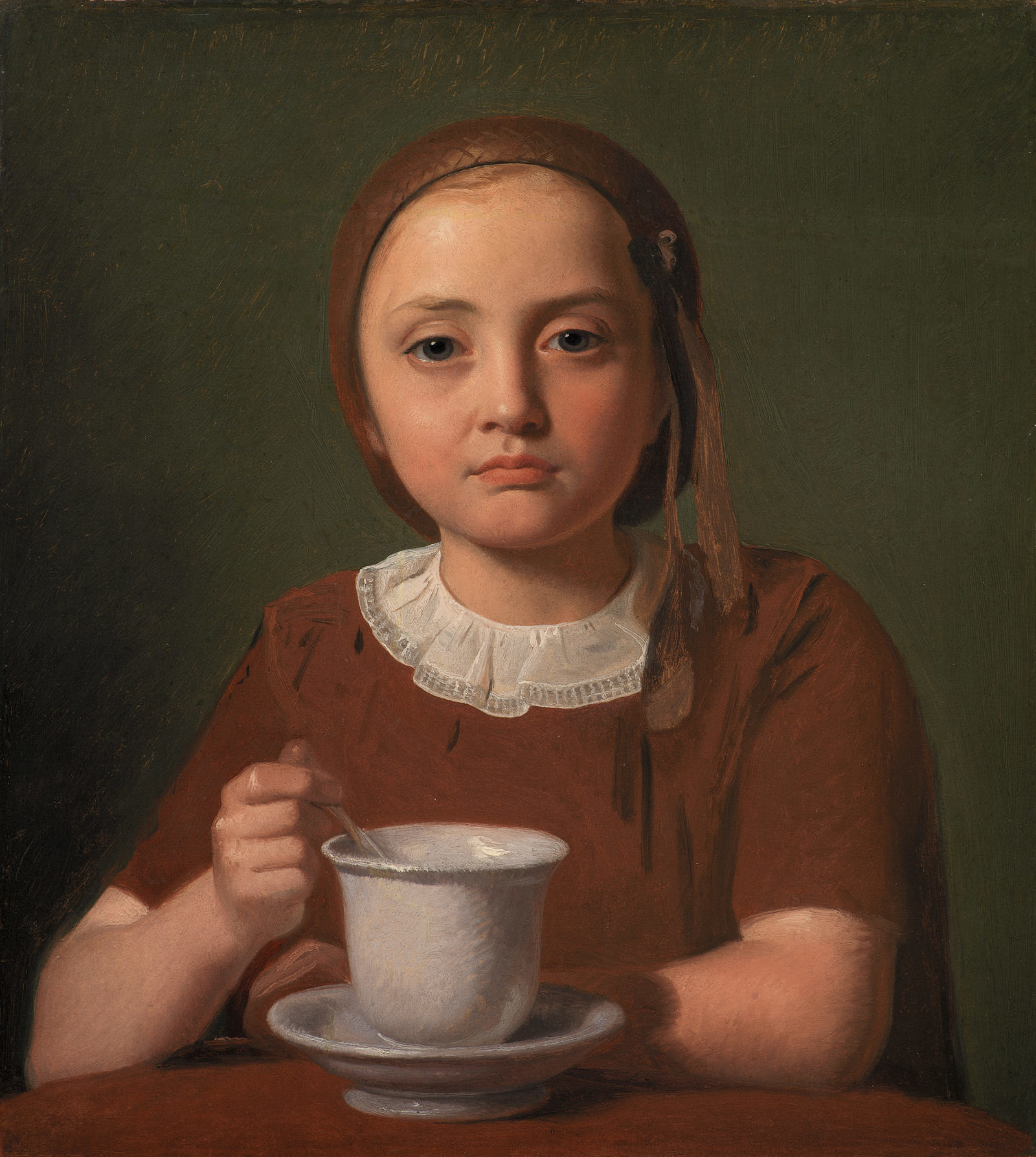 Portrait of a Little Girl, Elise Købke, with a Cup by Carl Christian Constantin Hansen - 1850 - 39 x 35.5 cm Statens Museum for Kunst