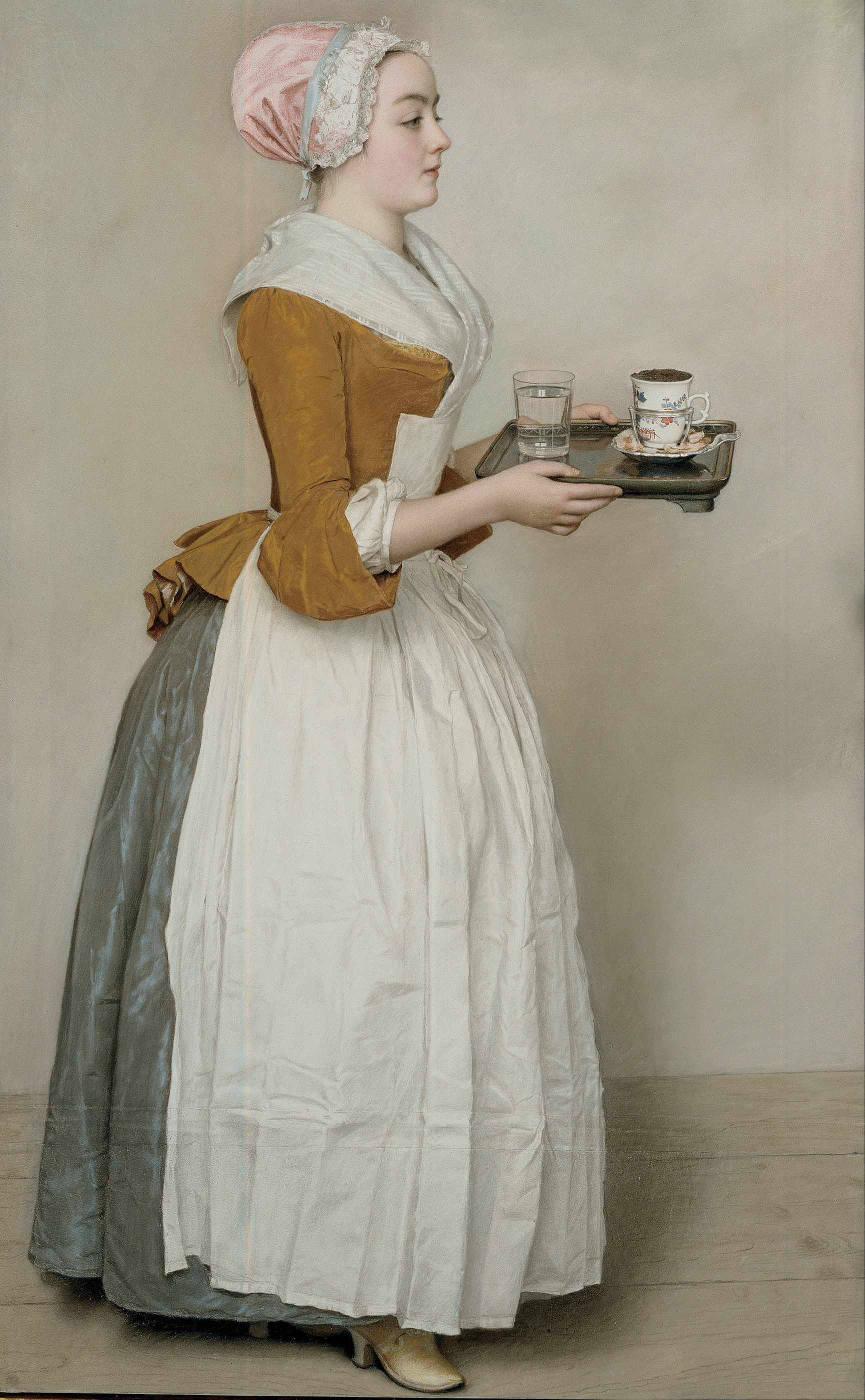 チョコレートを運ぶ娘 by Jean-Étienne Liotard - 1743-44年頃 - 82.5 cm × 52.5 cm 