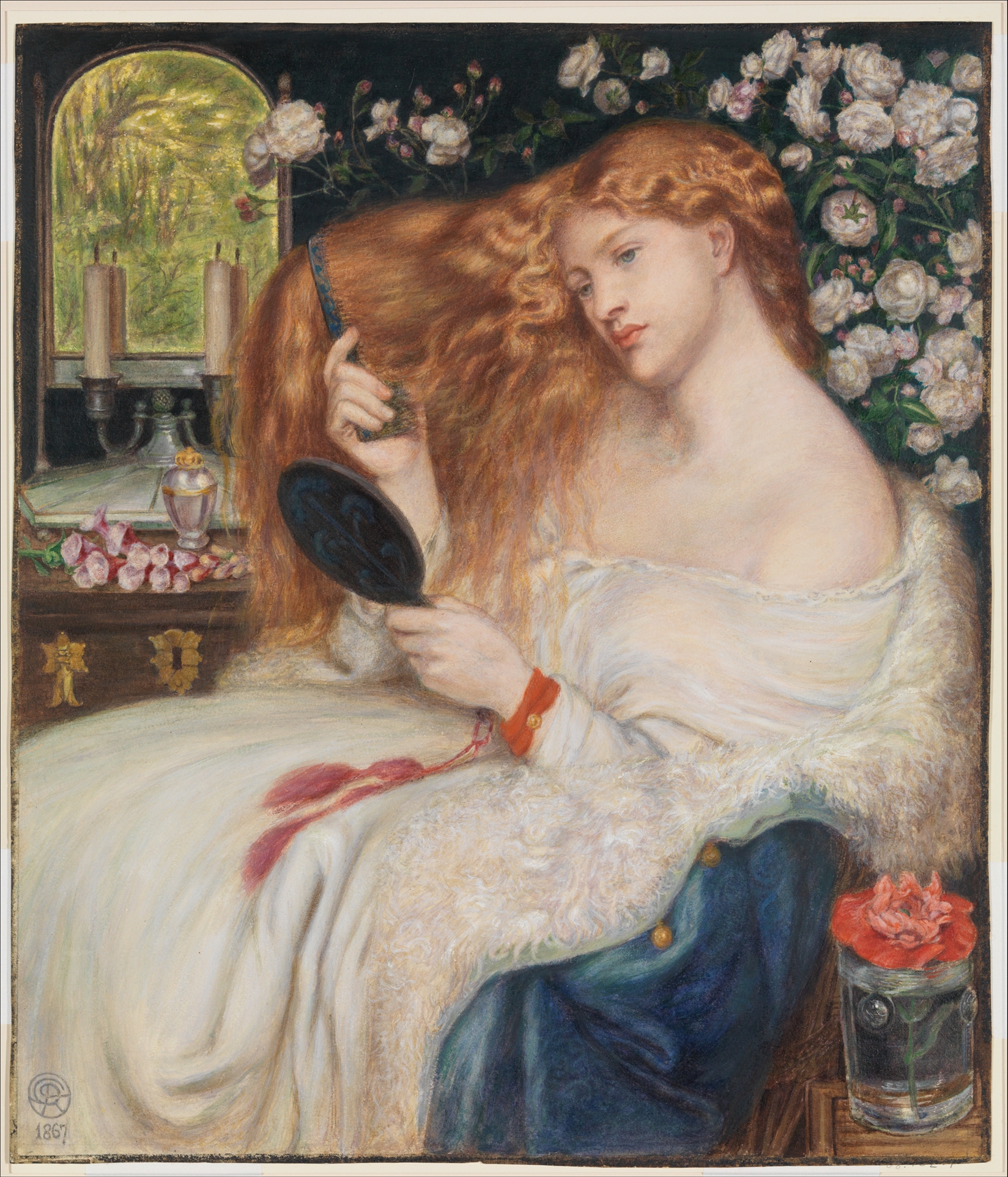 레이디 릴리트 (Lady Lilith) by Dante Gabriel Rossetti - 1867 - 51.3 x 44 cm 