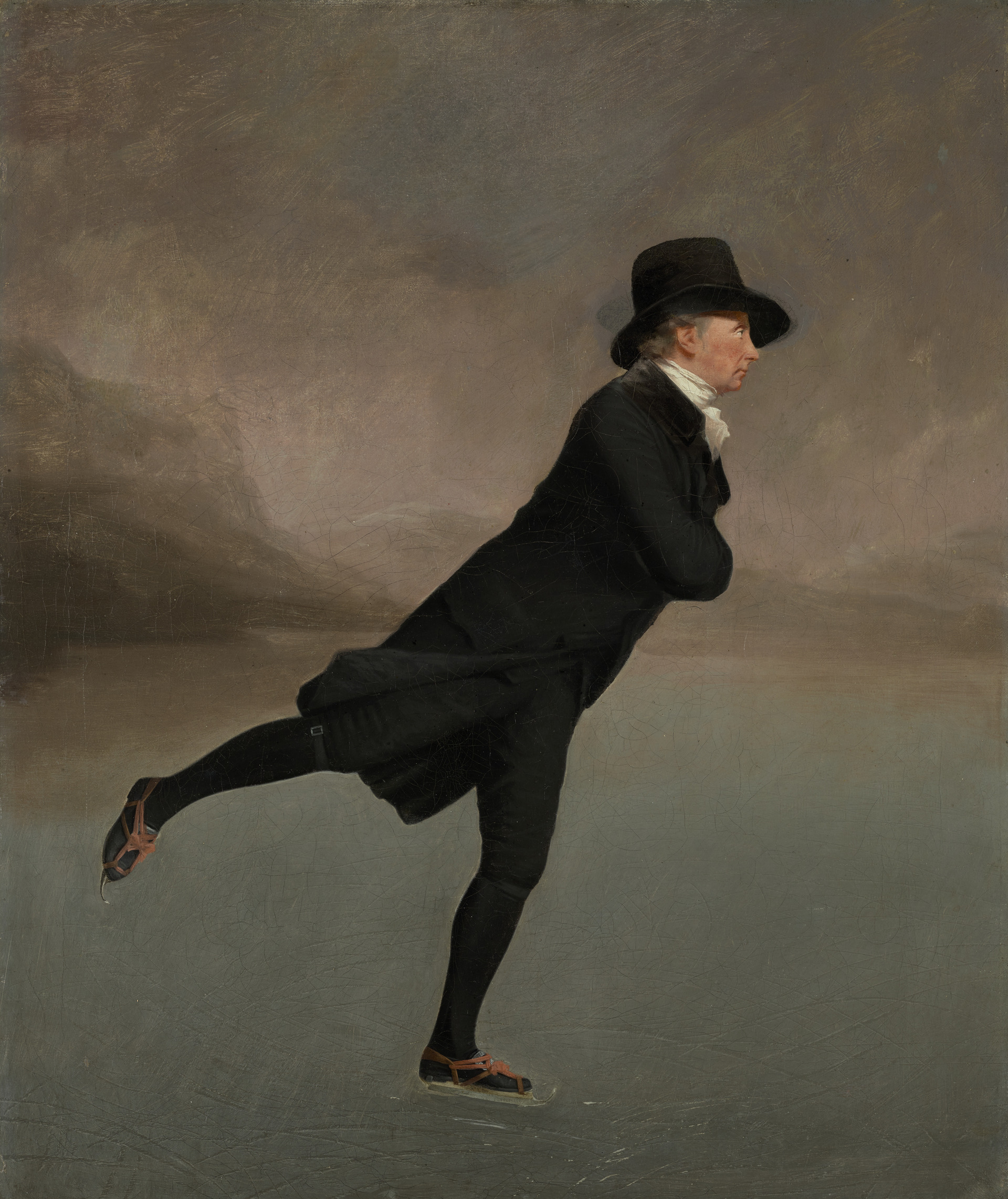 القس روبرت ووكر يتزلج على بحيرة  دودنجستون by Henry Raeburn - حوالي  1795 - الأبعاد: 76.20 × 63.50 سم 