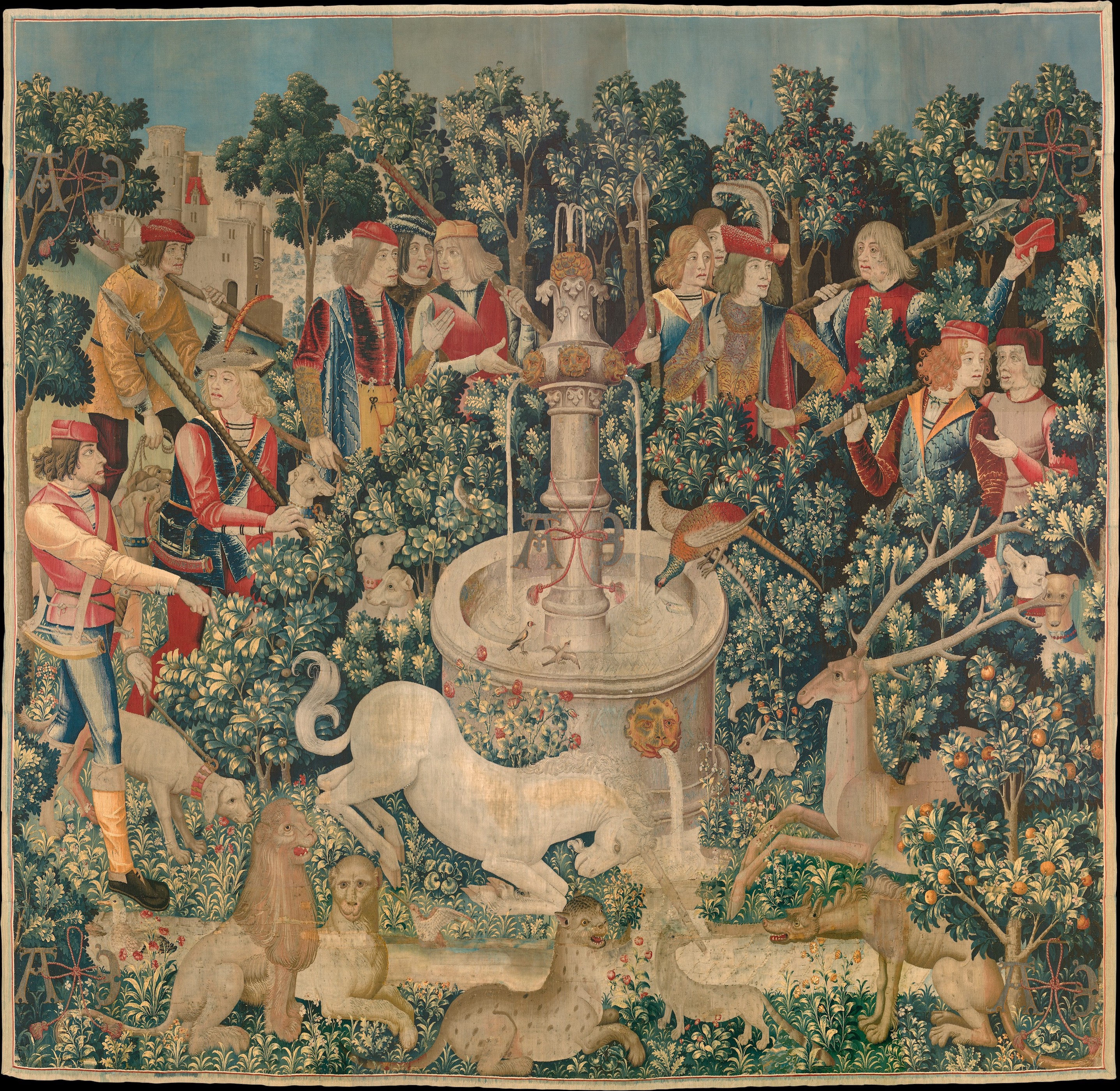 The Unicorn Purifies Water by Unknown Artist - 1495–1505 - 368.3 x 378.5 cm Metropolitan Museum of Art