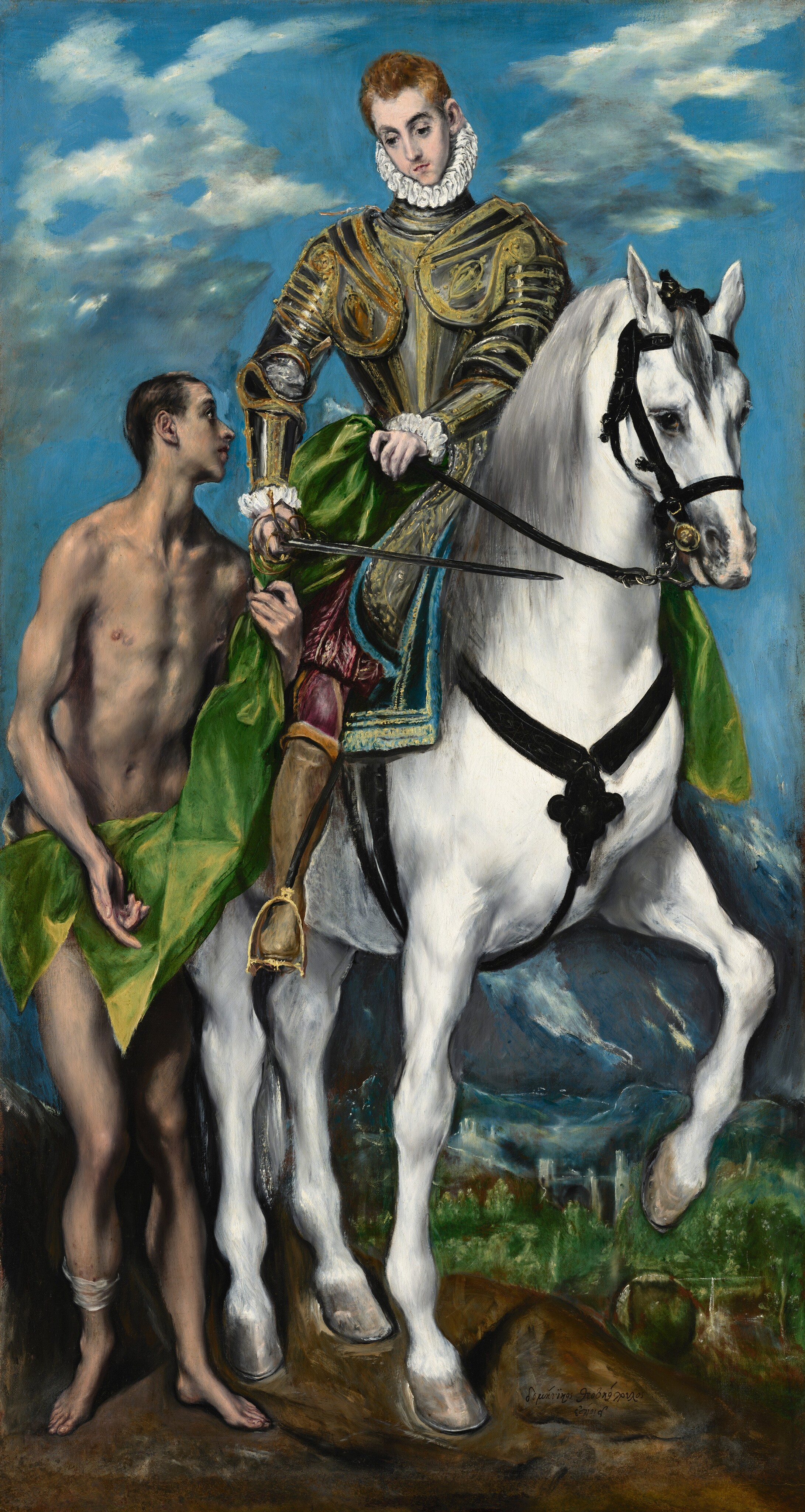 Saint Martin och tiggaren by El Greco - 1597/1599 - 193.5 x 103 cm 