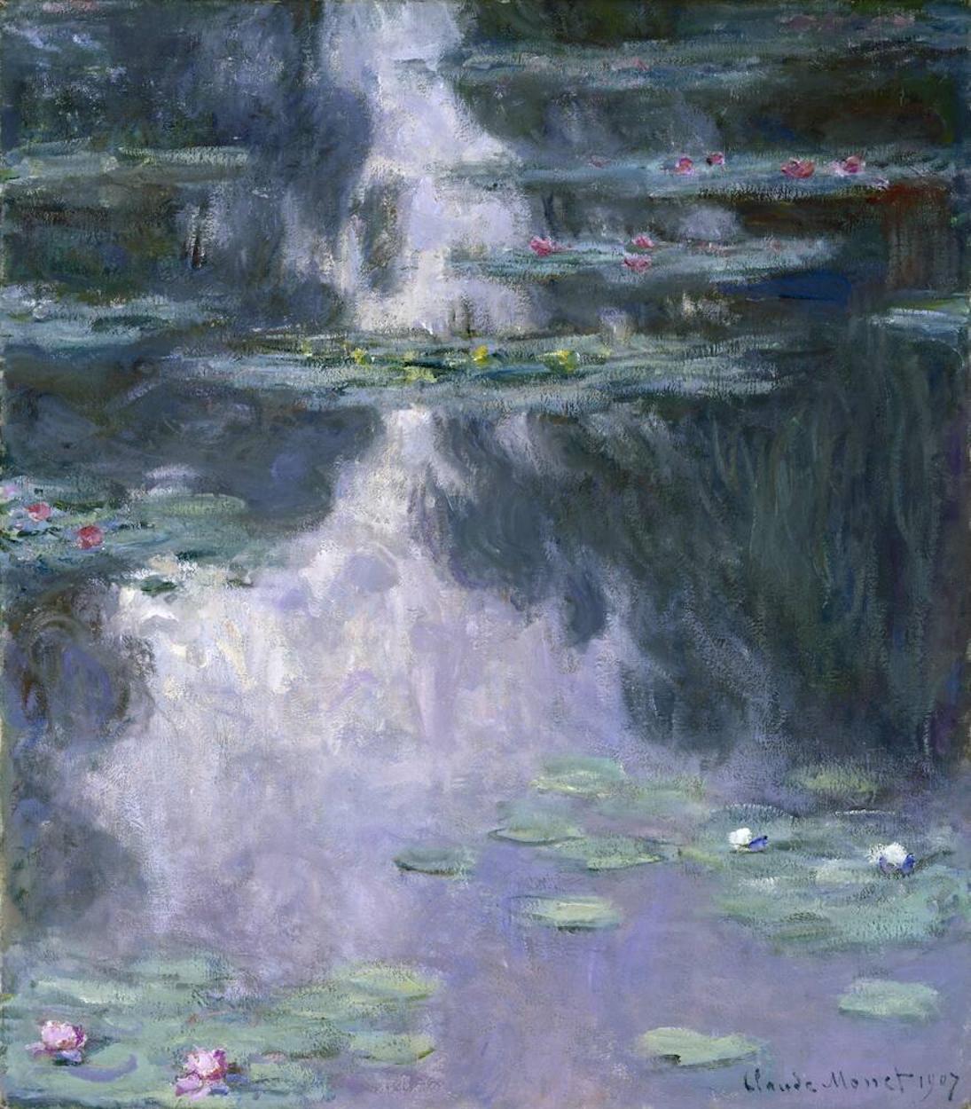 نیلوفر آبی by Claude Monet - ۱۹۰۷ - ۹۲.۱ × ۸۱.۲ سانتی‌متر 
