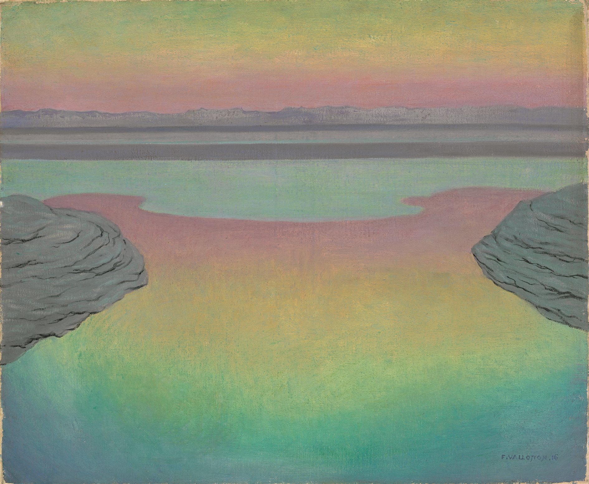 مد دریا در نور عصرگاهی by Félix Vallotton - ۱۹۱۵ - ۶۱ × ۷۳ سانتی‌متر 