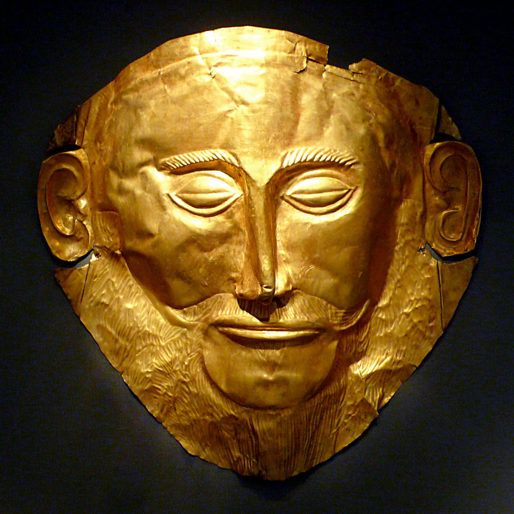 Maska Agamemnona by Unknown Artist - XVI w. p.n.e. - 17 x 25 cm 