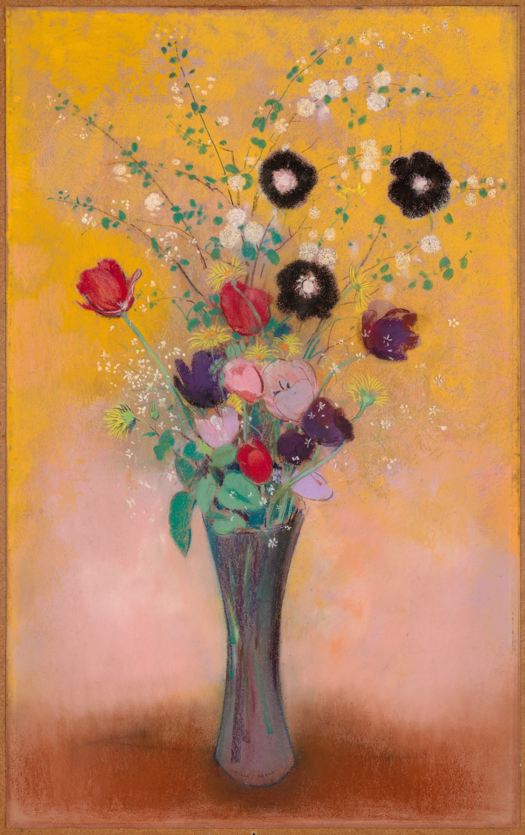 Váza s květinami by Odilon Redon - 1916 - 84,1 x 58 cm 