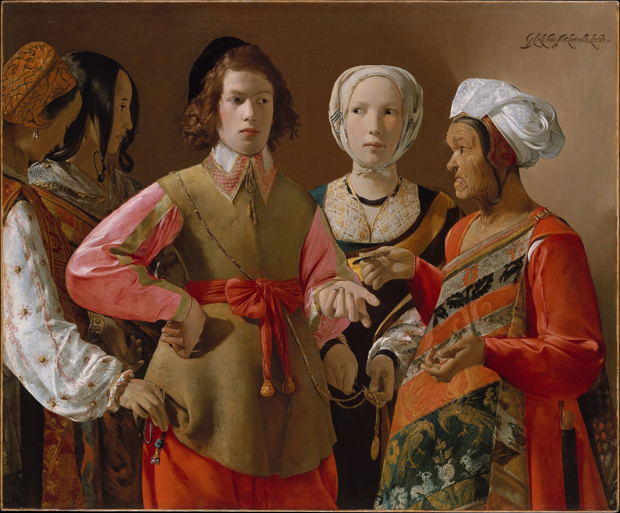 العرّافة by Georges de La Tour - 1630 - الأبعاد: 123.5 × 101.9 سم 