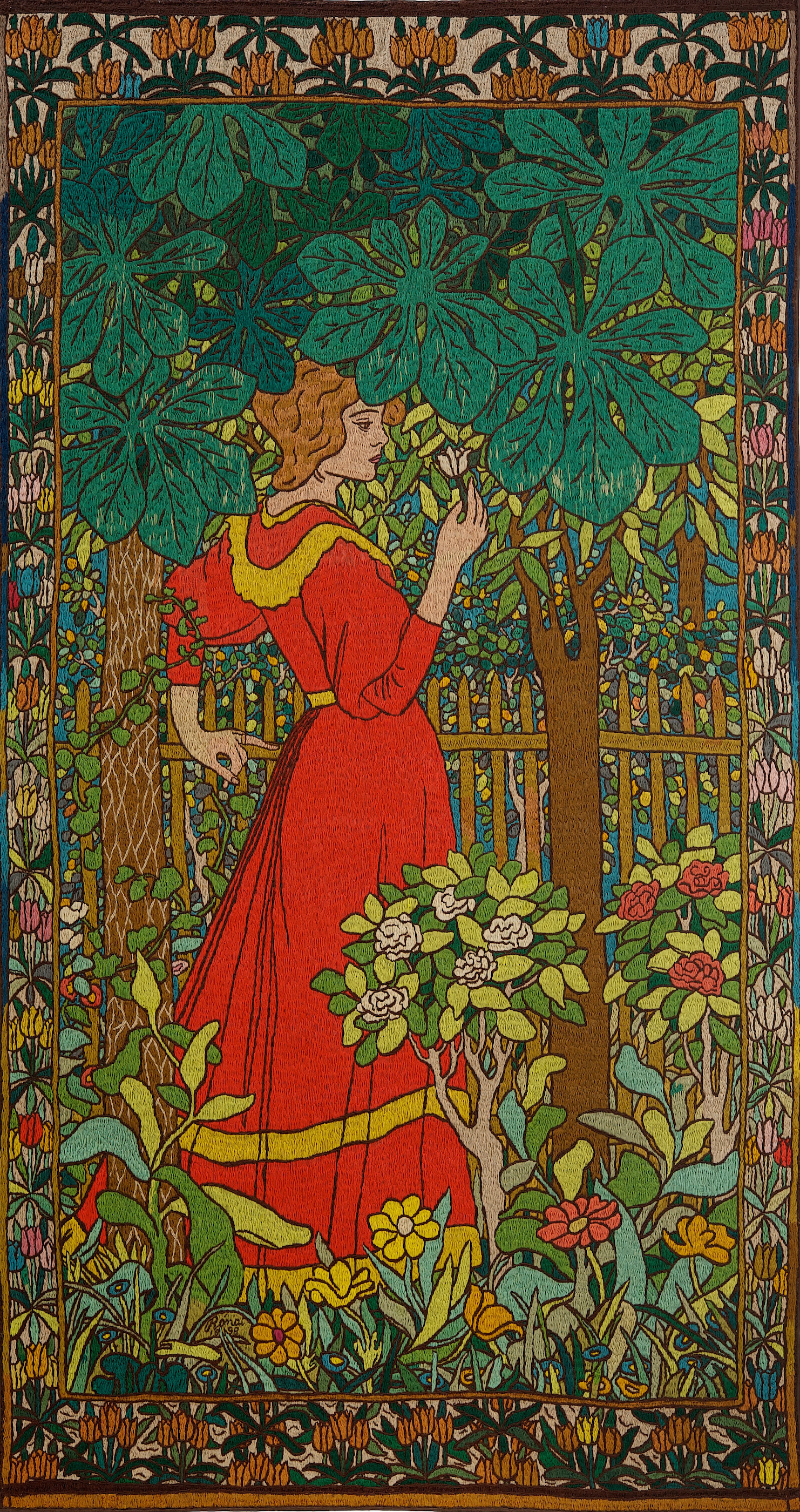 붉은 옷의 여인(Lady in Red) by József Rippl-Rónai - 1898 - 125 x 230 cm 