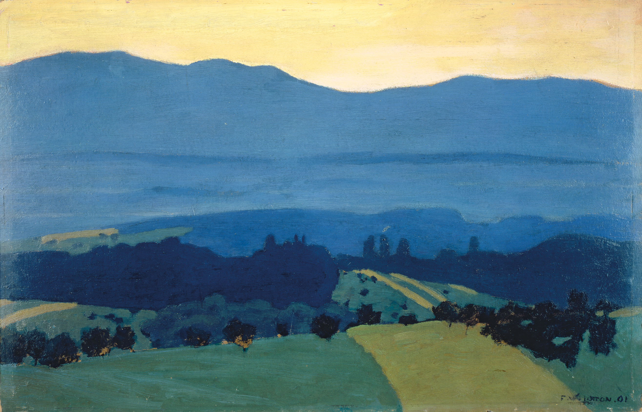 로마넬 인근의 유라 산맥 풍경(Landscape in the Jura Mountains near Romanel) by Félix Vallotton - 1900 - 32.0 x 49.5 cm 