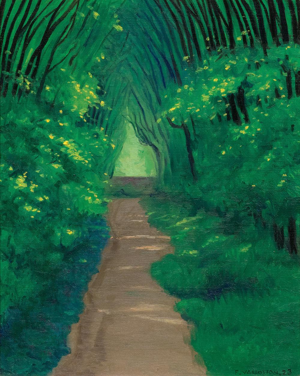 Rodin Müzesi Arazisinde Örtülü Bir Yürüyüş Yolu (orig. "A Covered Walkway in the Grounds of the Rodin Museum") by Félix Vallotton - 1923 - 41 x 33 cm özel koleksiyon