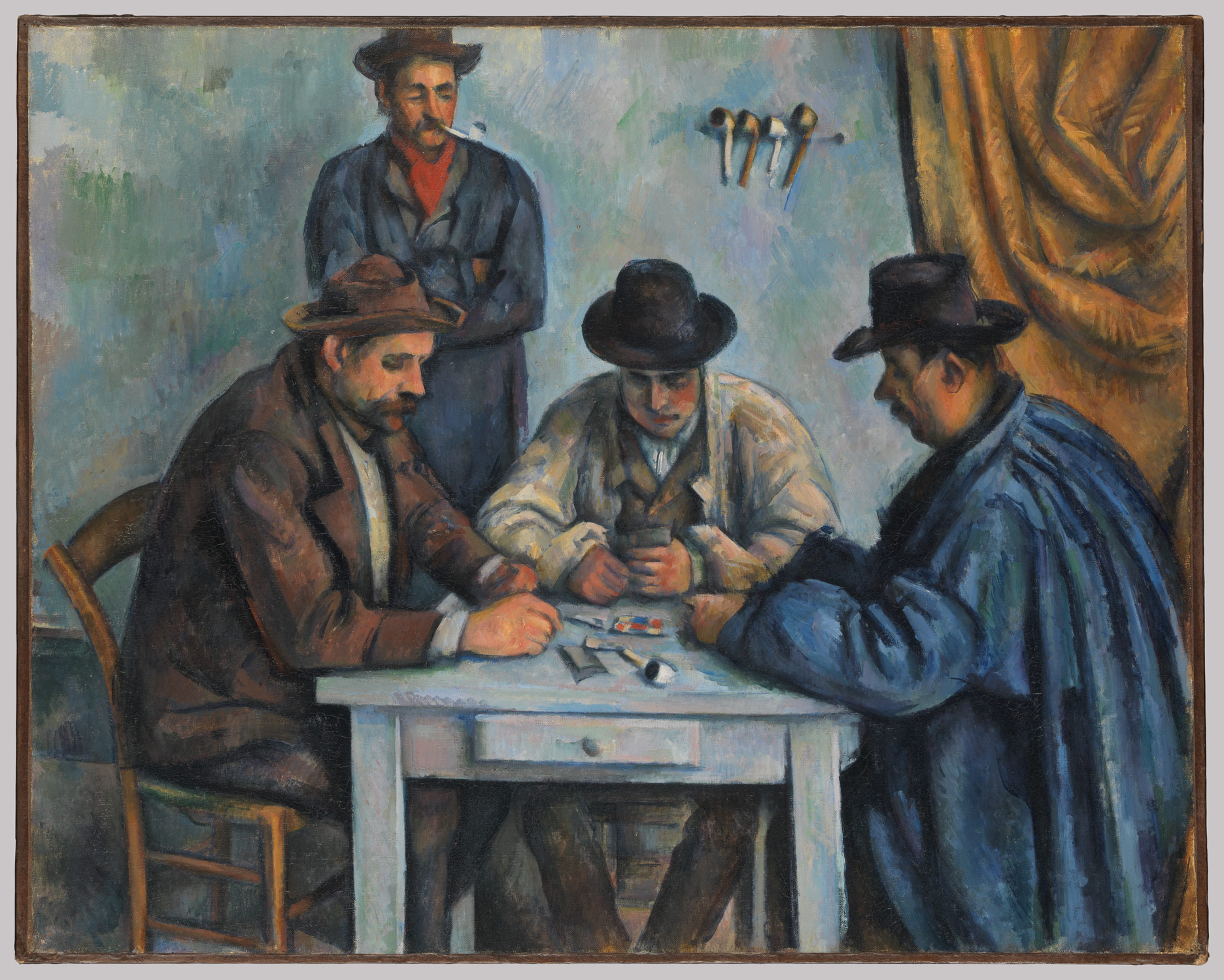 Jugadores de cartas by Paul Cézanne - Alrededor de 1894-1895 - 47.5 × 57 cm Musée d'Orsay