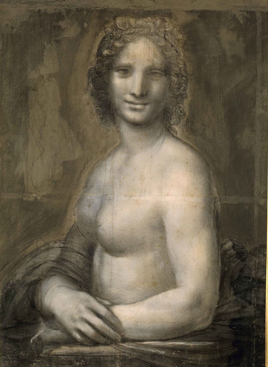 Die nackte Mona Lisa, Nahansicht 1 by Leonardo da Vinci - 1514-1516 - 72,4 × 54 cm Musée Condé