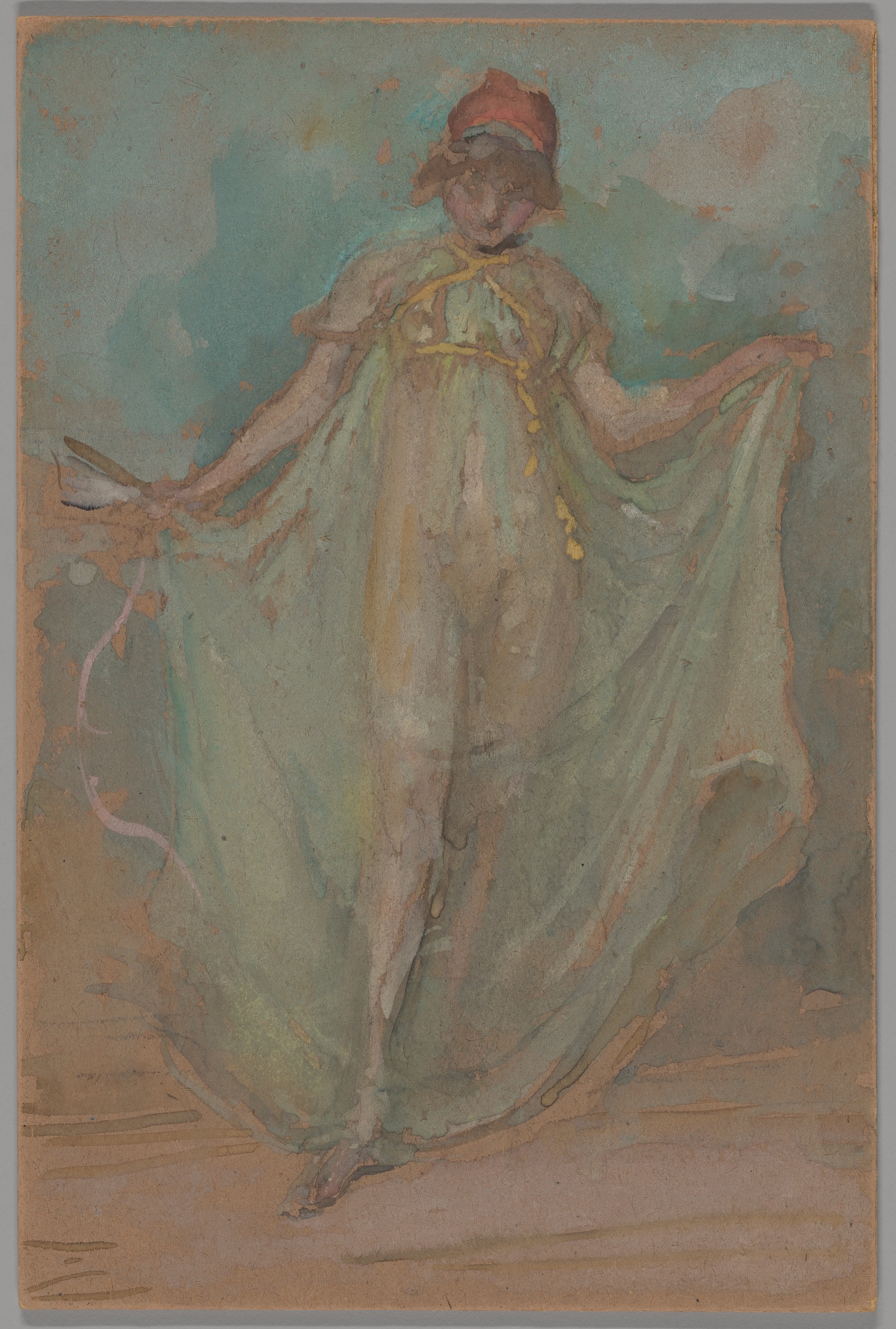 Зелено и плаво: Плесачица by James Abbott McNeill Whistler - око 1893. - 27.5 × 18.3 cm 