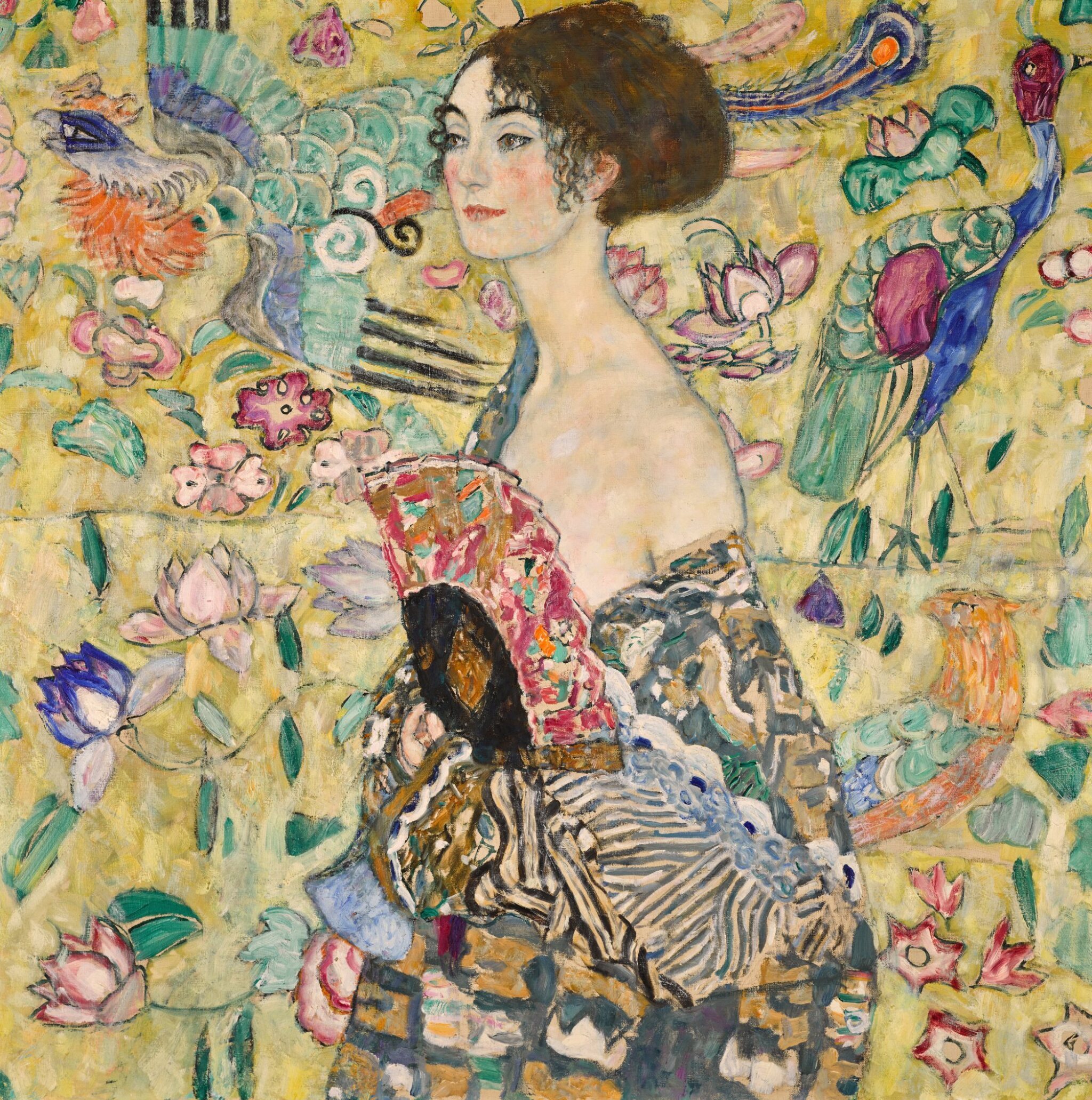 부채를 든 여인(Lady With a Fan) by 구스타프 클림트 - 1917-1918 - 100.2 x 100.2 cm 