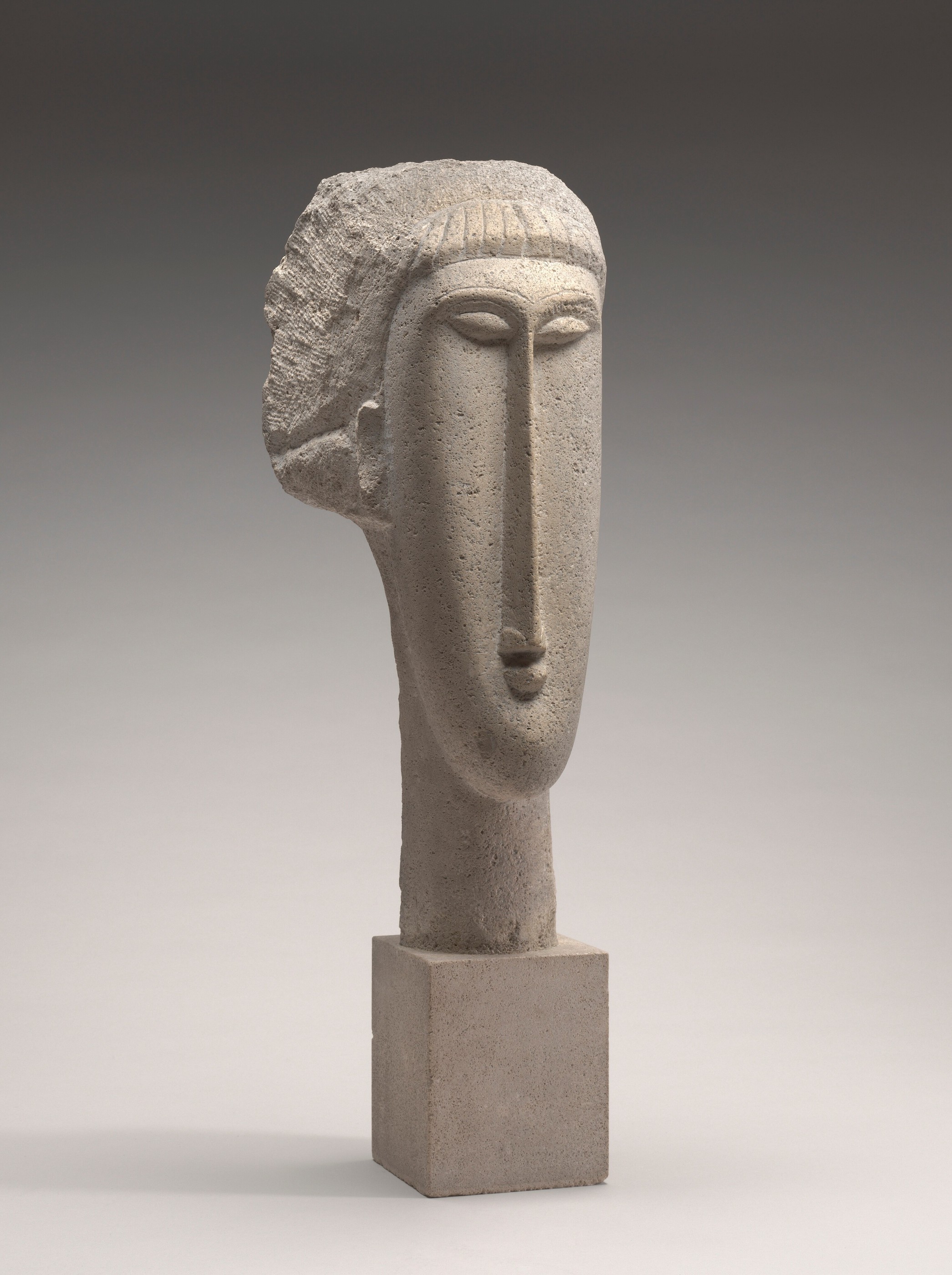 Head of a Woman by Amedeo Modigliani - c.1911-1912 - 65.2 × 16.51 × 24.8 cm National Gallery of Art