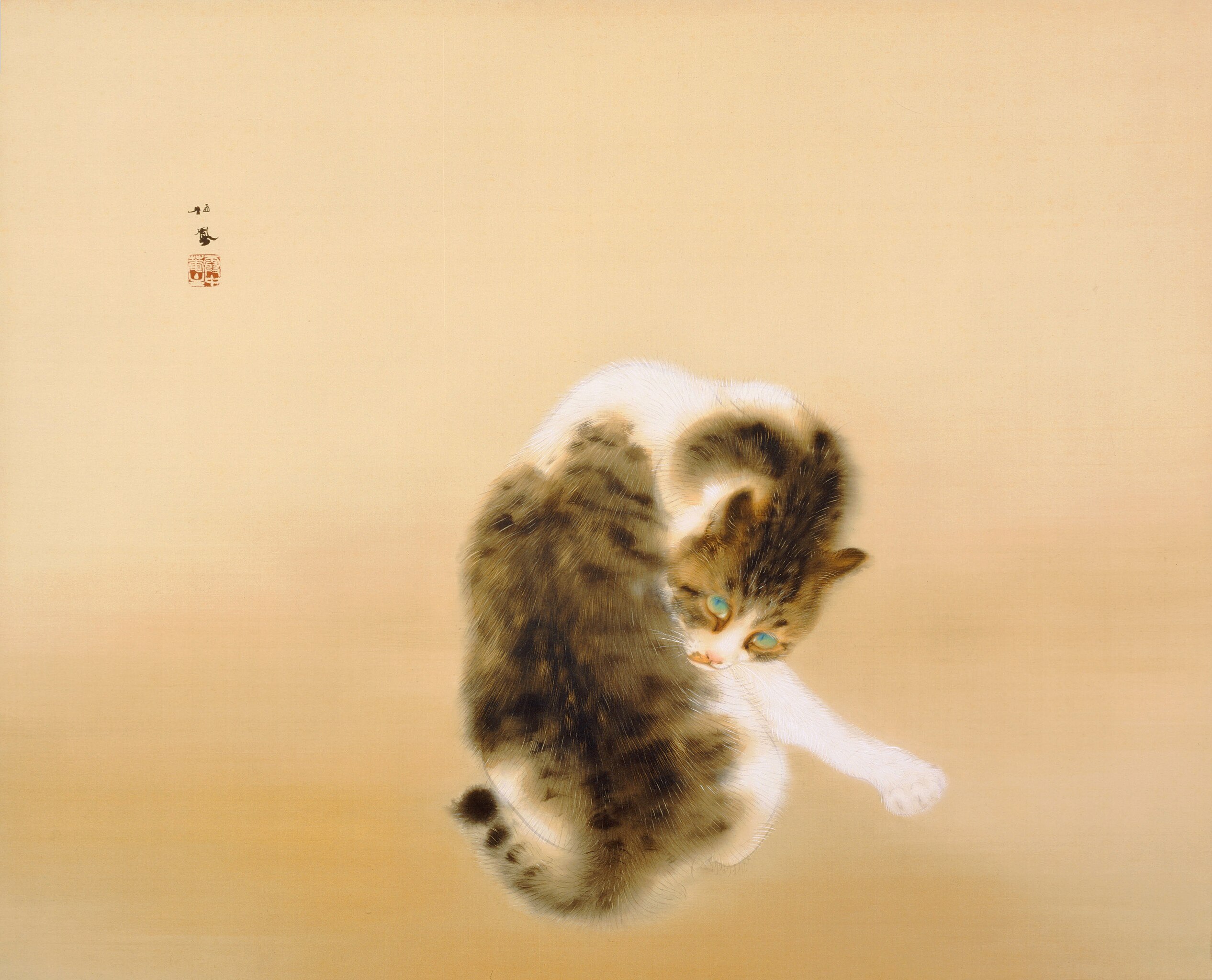 Pręgowany kot by Takeuchi Seihō - 1924 r. - 101,6 x 81,9 cm 