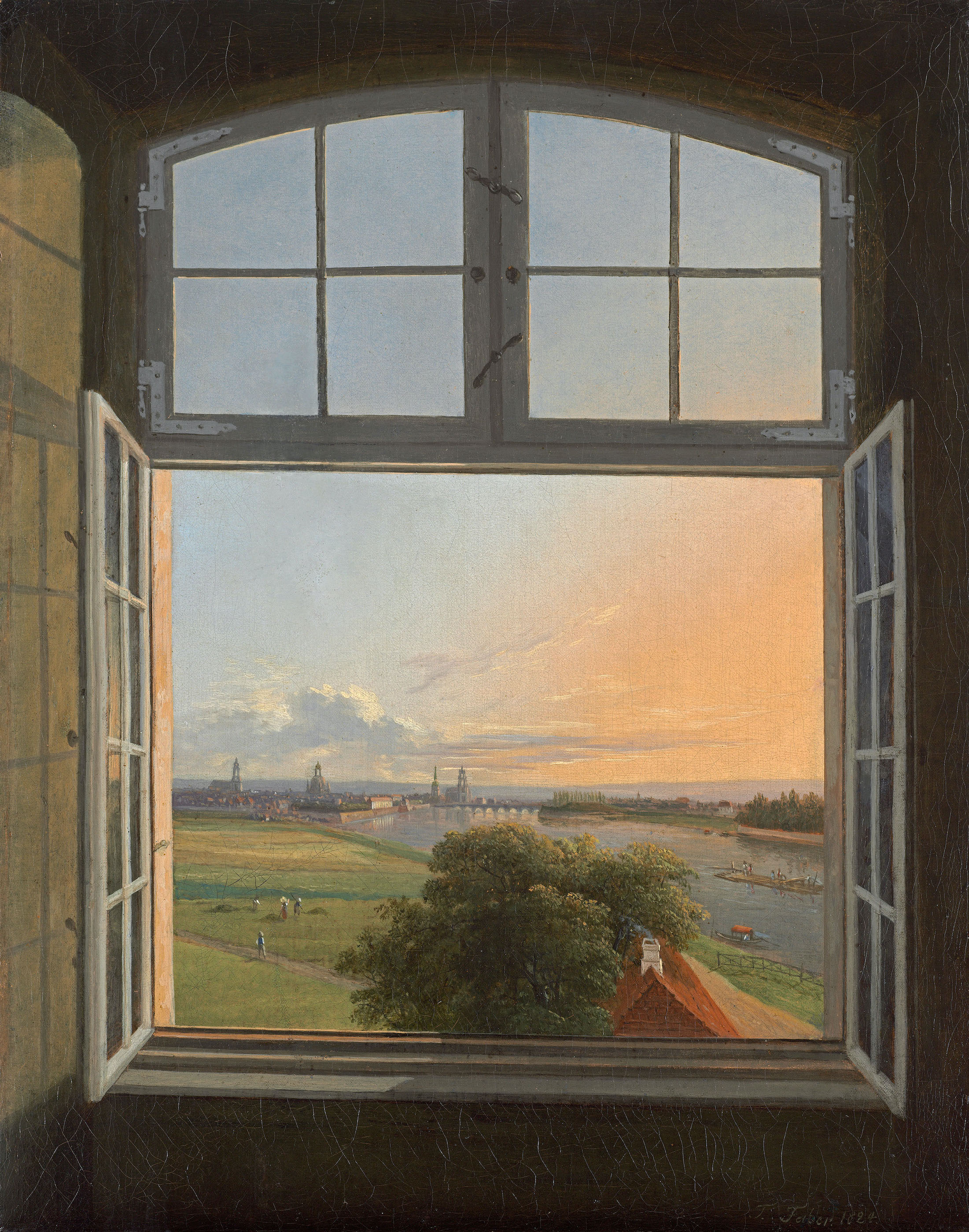 Drezda látképe by Karl Gottfried Traugott Faber - 1824 - 43 × 33,5 