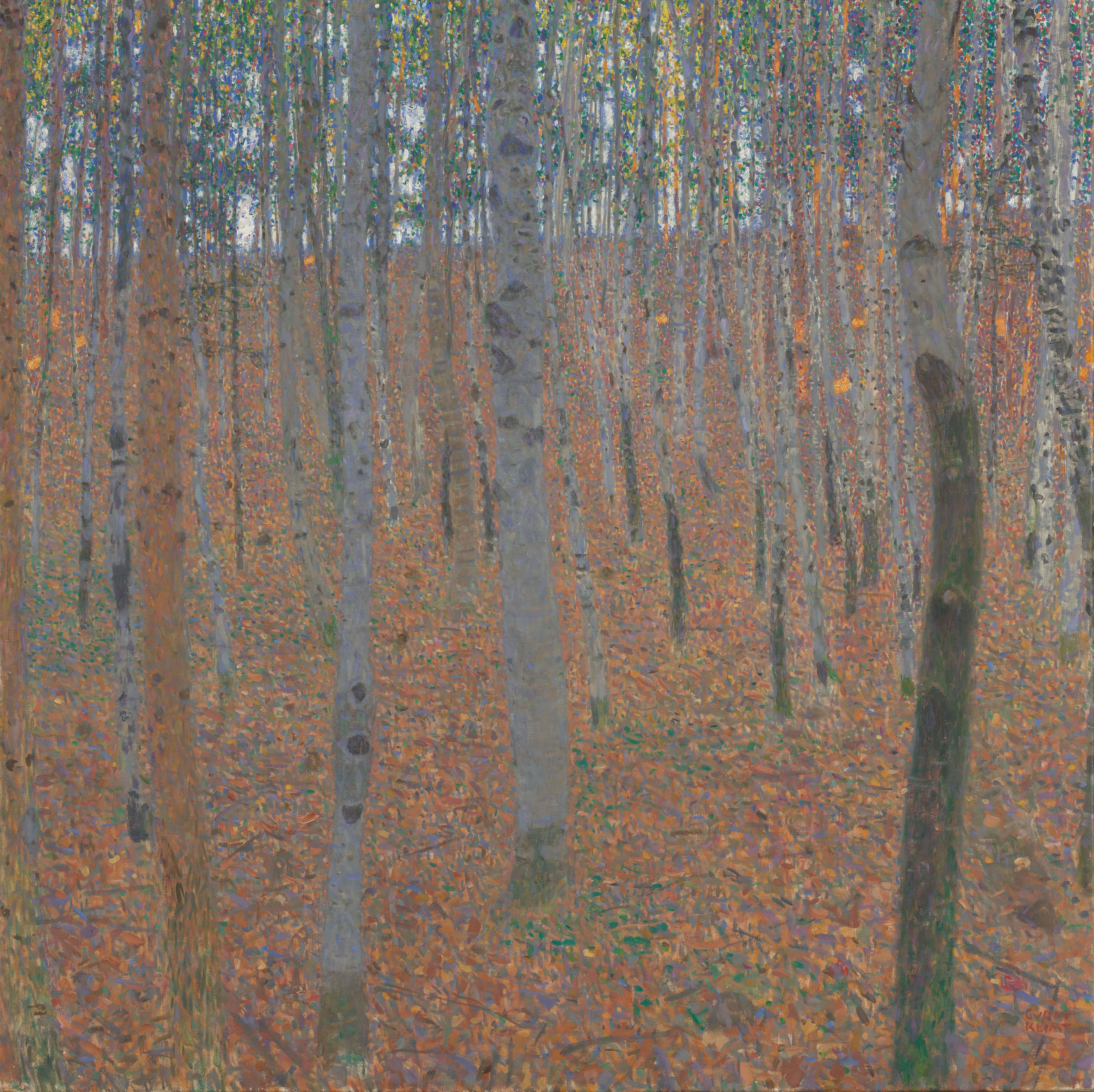 Beech Forest I by Gustav Klimt - 1902 - 100 x 100 cm Staatliche Kunstsammlungen Dresden