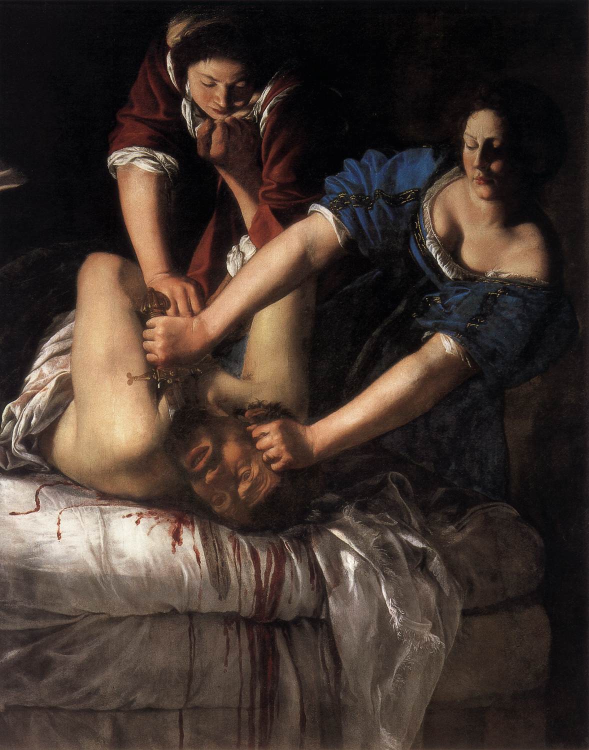 Judita zabíjí Holoferna by Artemisia Gentileschi - cca 1612-1613 - 158,8 cm × 125,5 cm 
