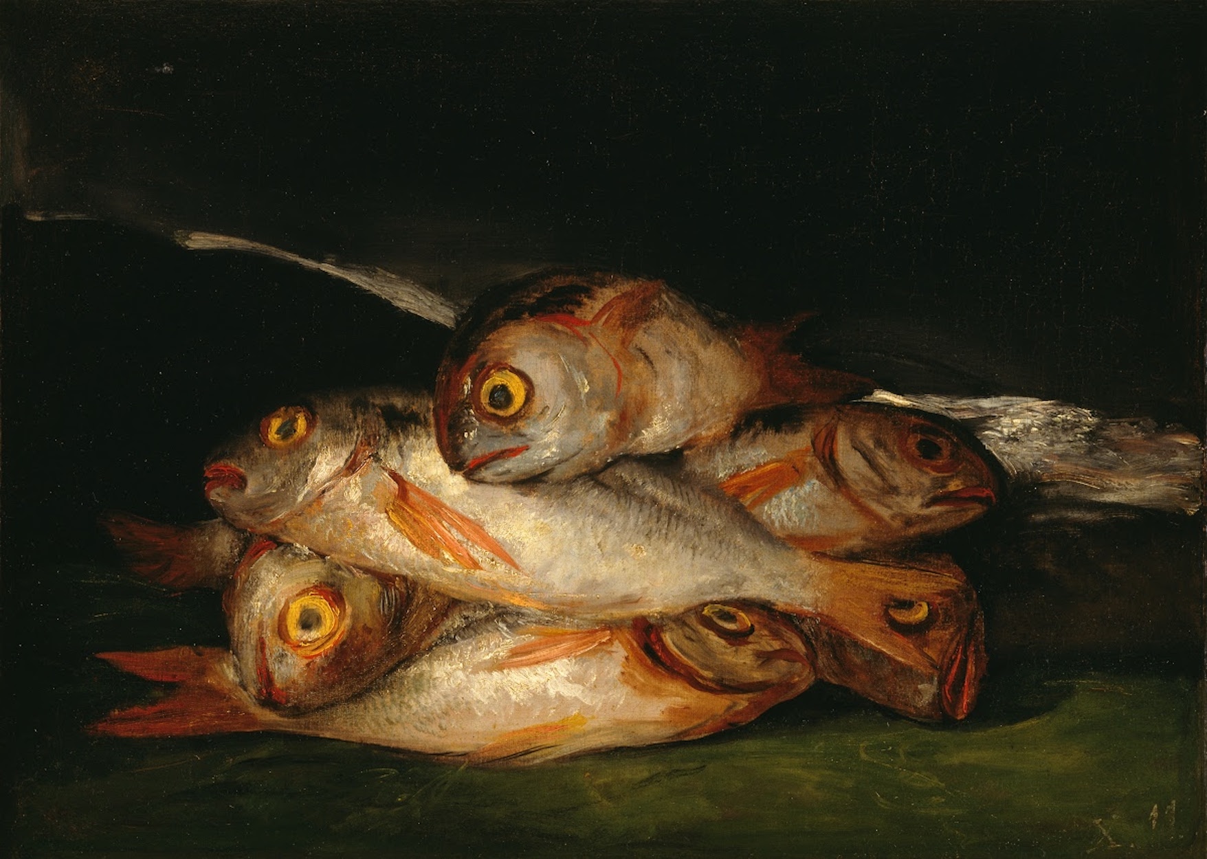 金线鲢静物 by 弗朗西斯科· 戈雅 - 1808–1812 - 62.5 x 44.8 cm 