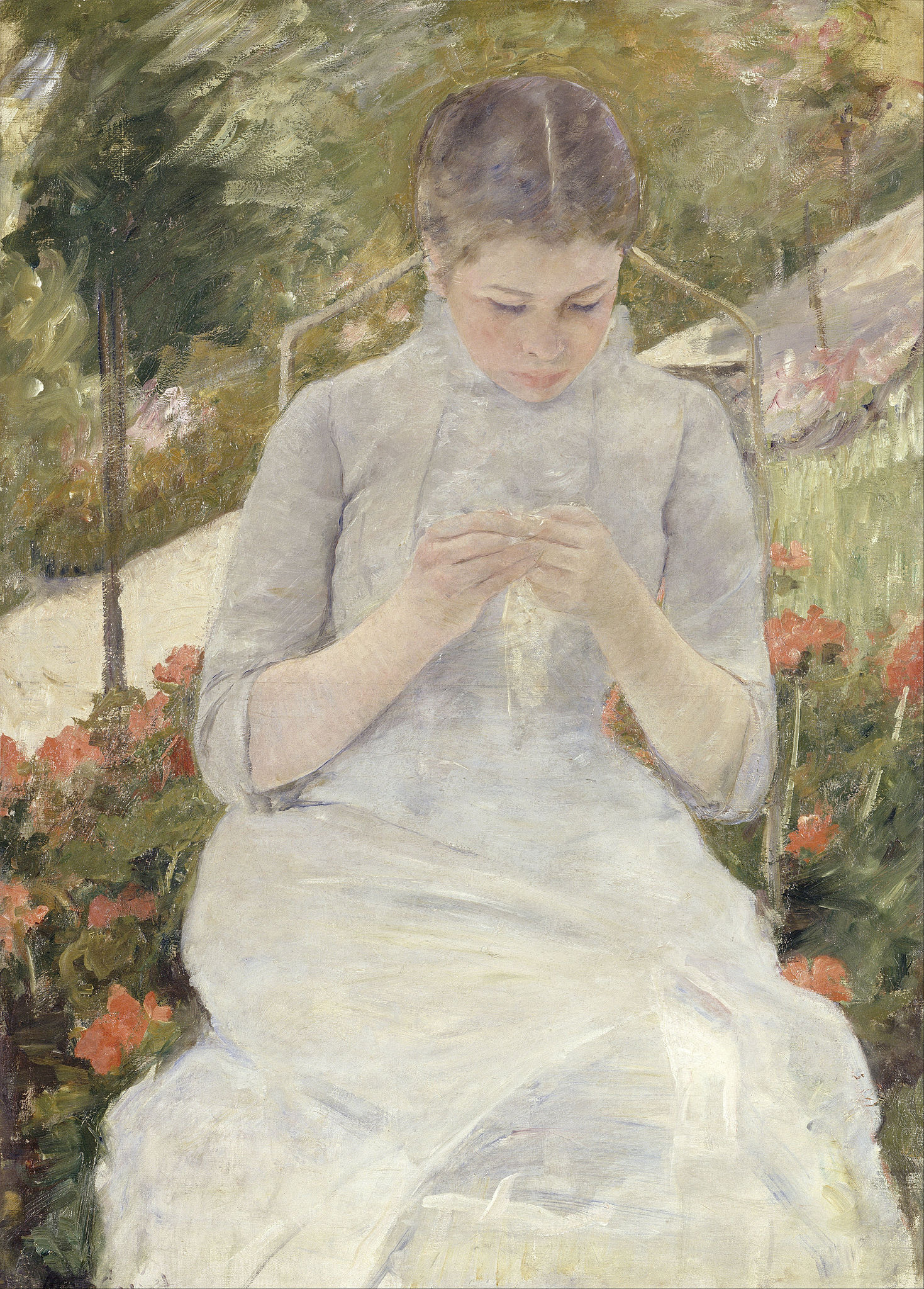 花園裡的女孩 by Mary Cassatt - 1880-1882 - 65 x 92 釐米 