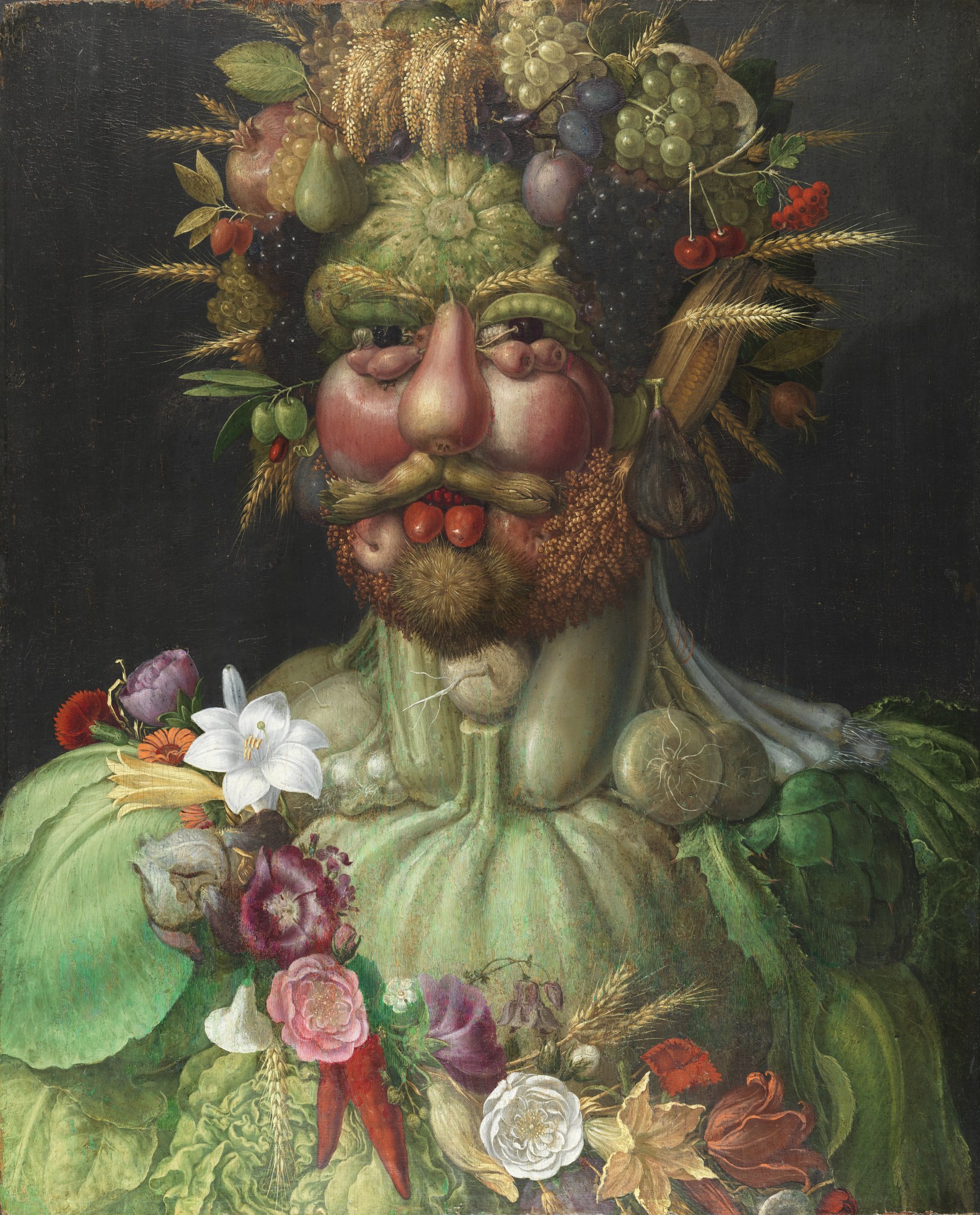 Vertumnus rolünde Habsburglu Rudolf II by Giuseppe Arcimboldo - 1590 - 56 x 68 cm 