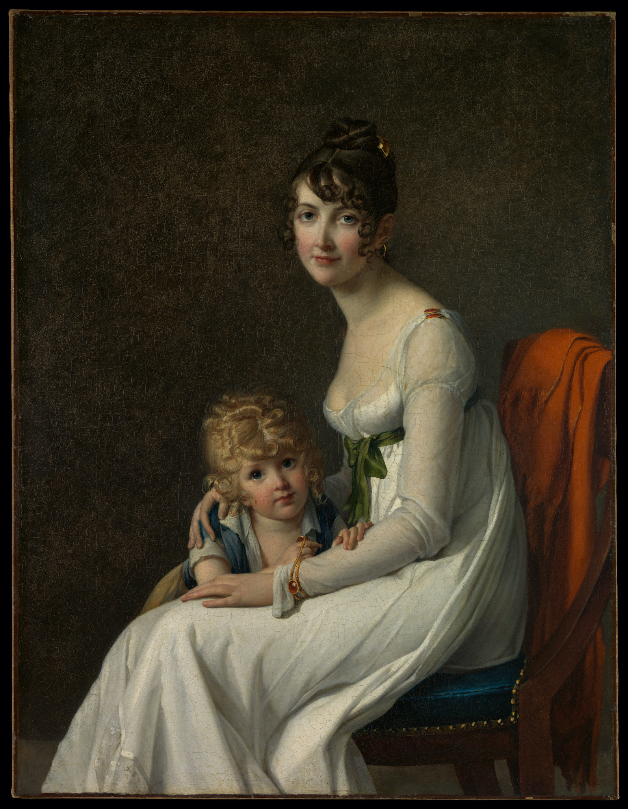 मैडम डेस्बासैन्स डी रिकमोंट और उनका बेटा by Marie Benoist - 1802 - 116.8 x 89.5 सेमी 