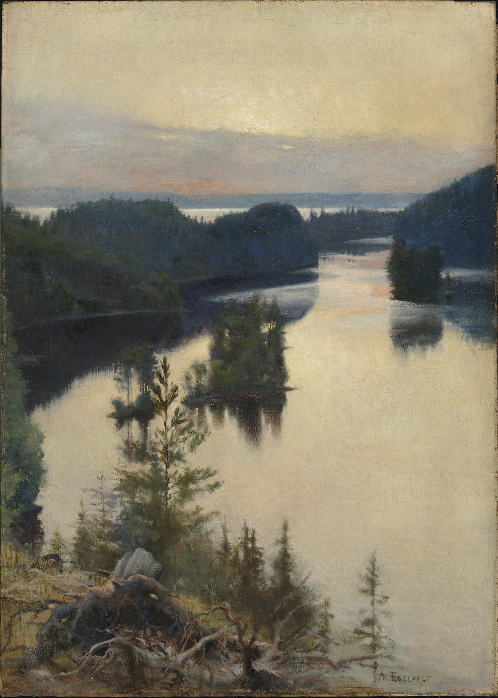 Kaukola Ridge at Sunset by Albert Edelfelt - 1889 - 1890 - 116.5 × 83 cm Finnish National Gallery