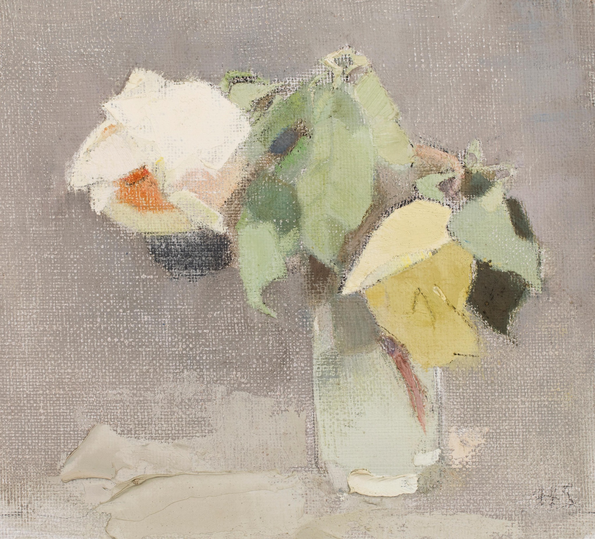 Yellow Roses by Helene Schjerfbeck - 1942 - 24.5 x 26.5 cm private collection