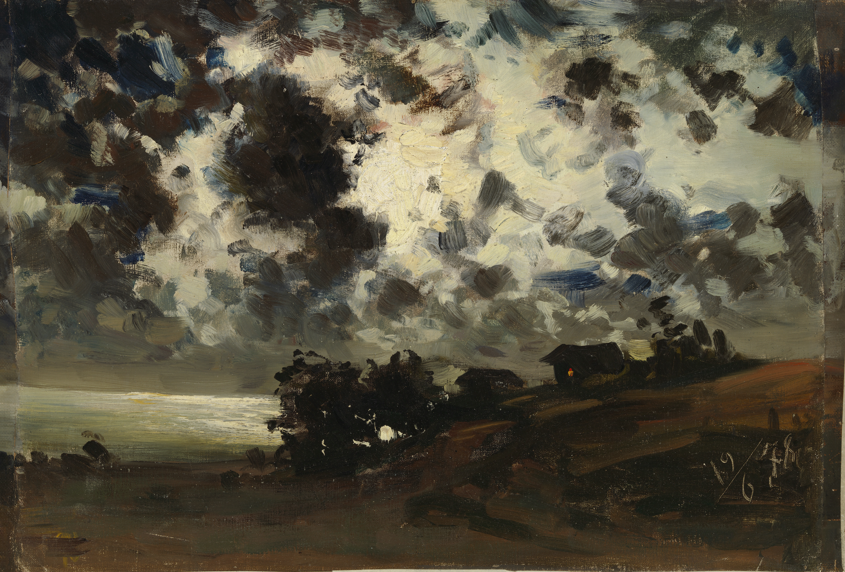 مهتاب، مطالعه by Fanny Churberg - ۱۸۷۸ - ۵۵.۵ × ۳۷.۵ سانتی‌متر 
