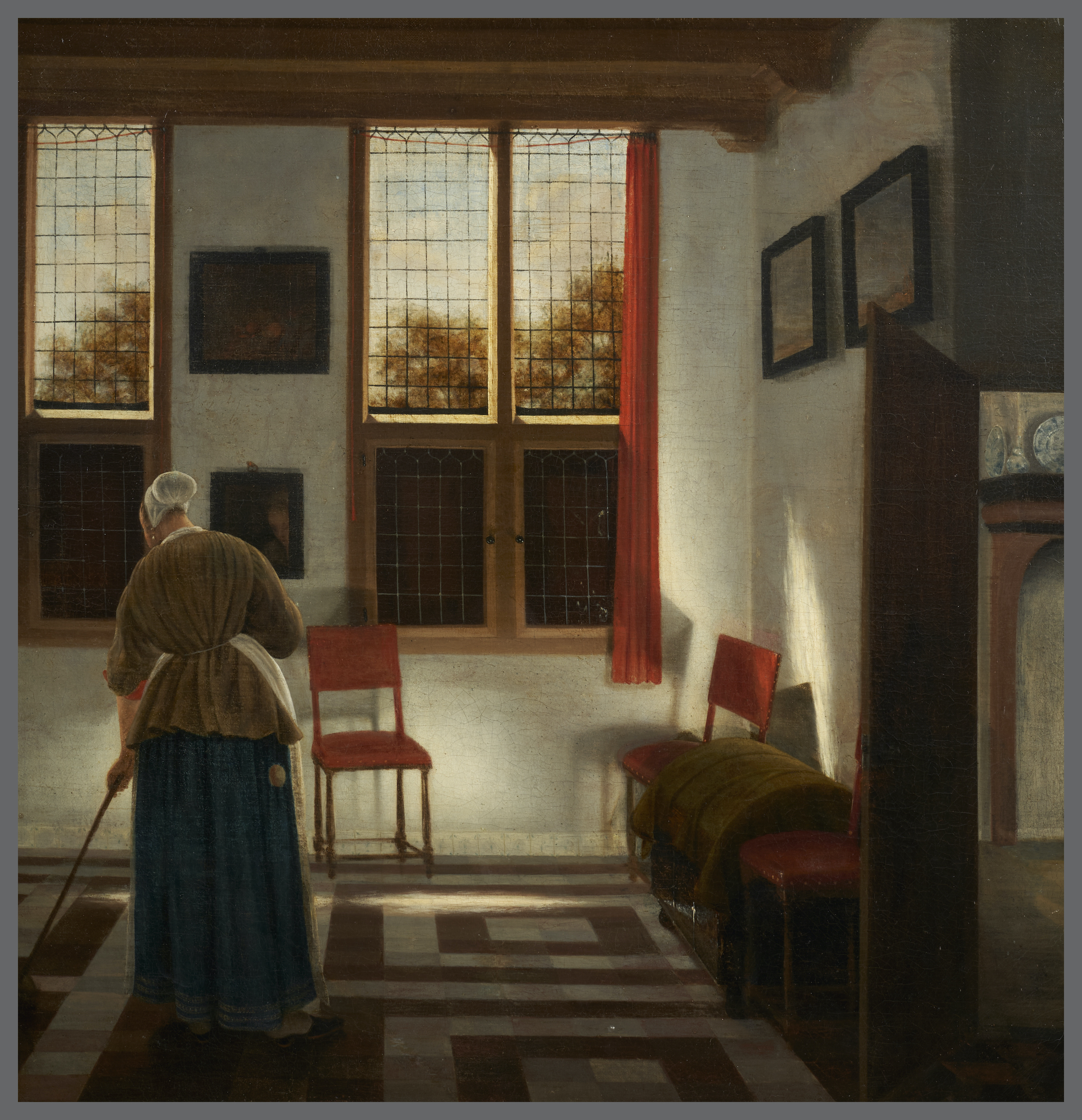 Zamiatająca by Pieter Janssens Elinga - 1670 - 60 x 58,5 cm 