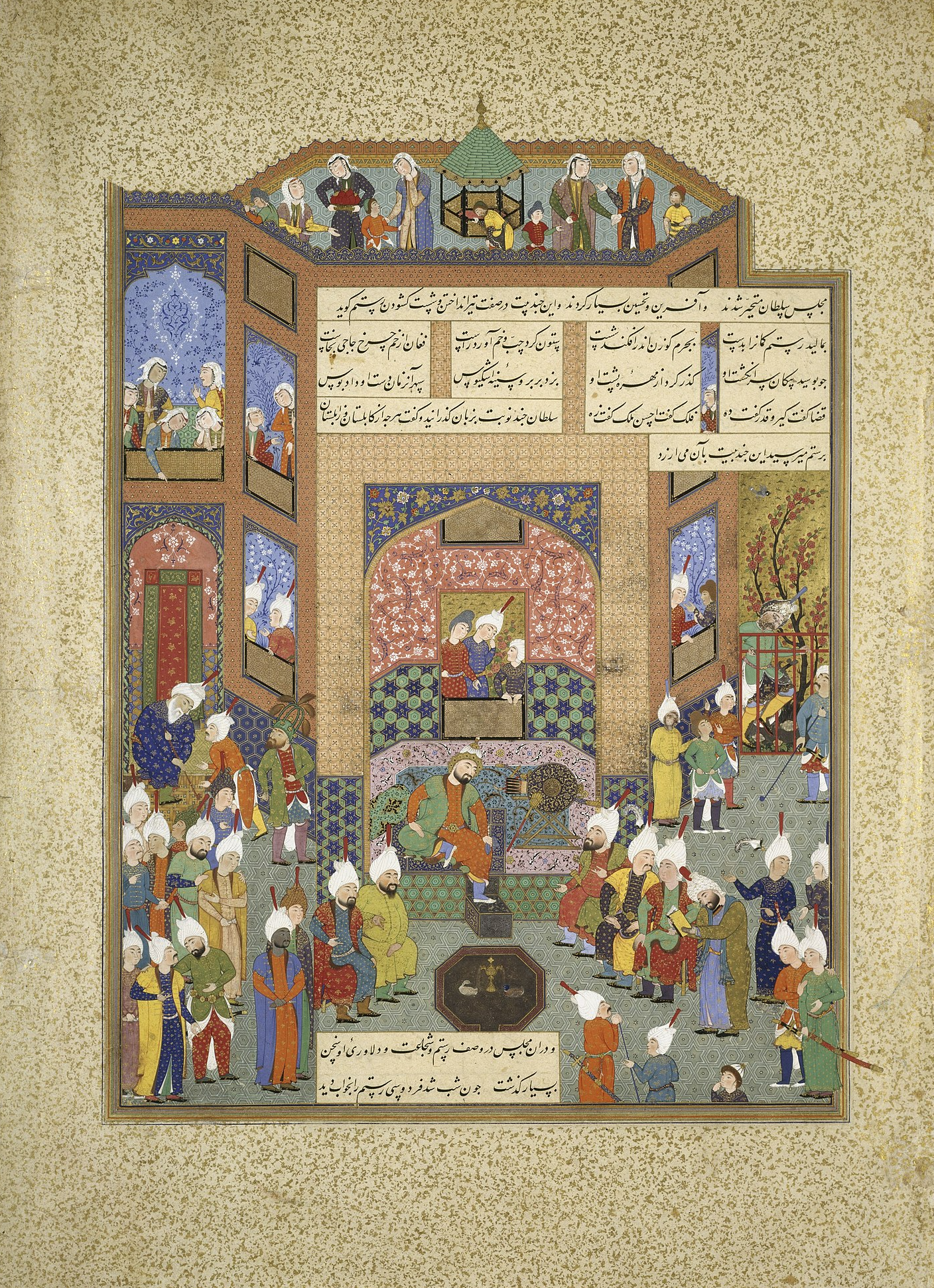 The Poet Firdausi Reciting From His Work Before the Ghaznavid Sultan Mahmud by Unknown Artist - c. 1525 - 31.8 x 47 cm Pergamonmuseum, Staatliche Museen zu Berlin