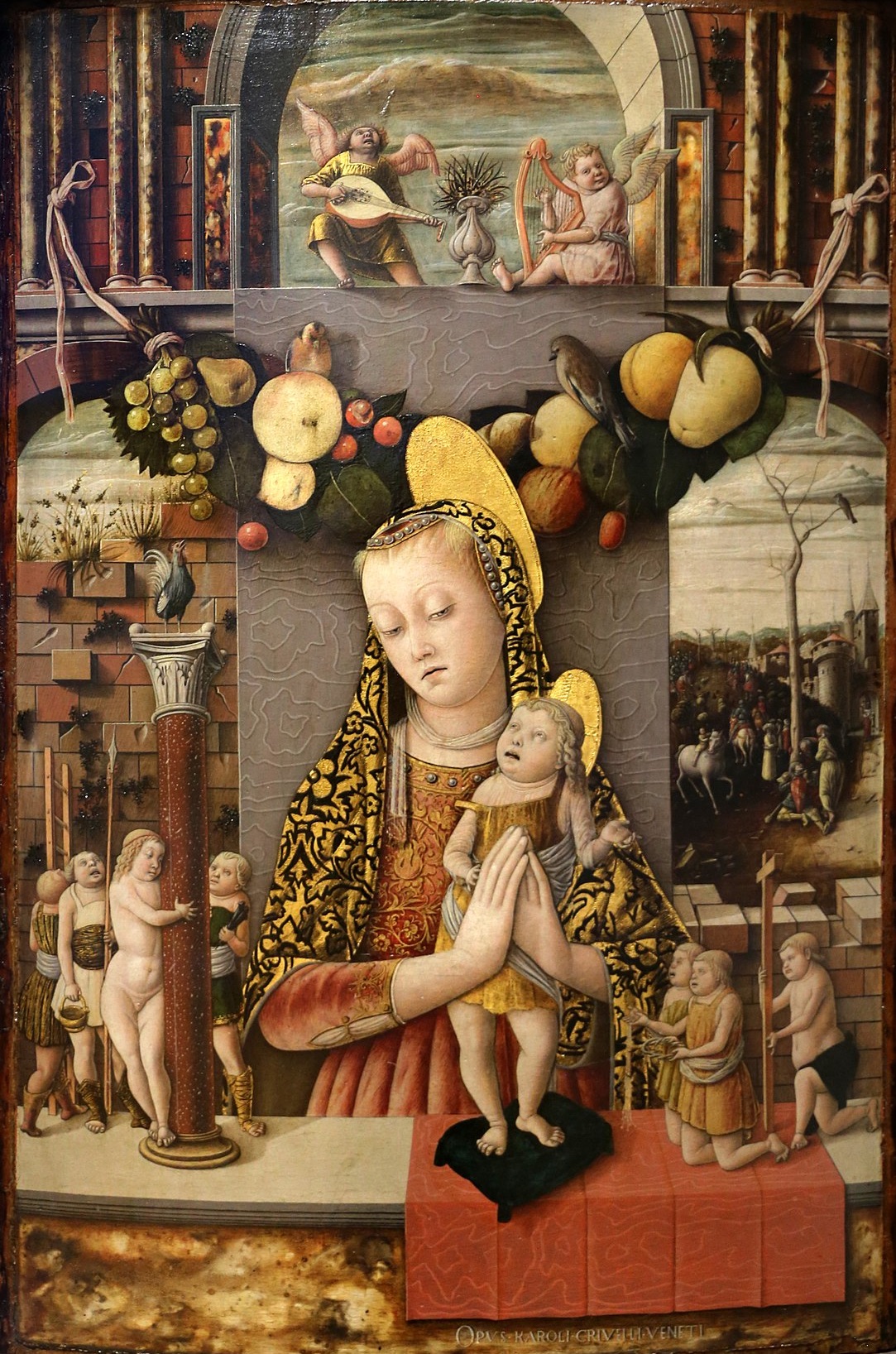 耶稣受难时的圣母 by 卡洛 克里维利 - 1455 - 1459 - 71 x 48 cm 