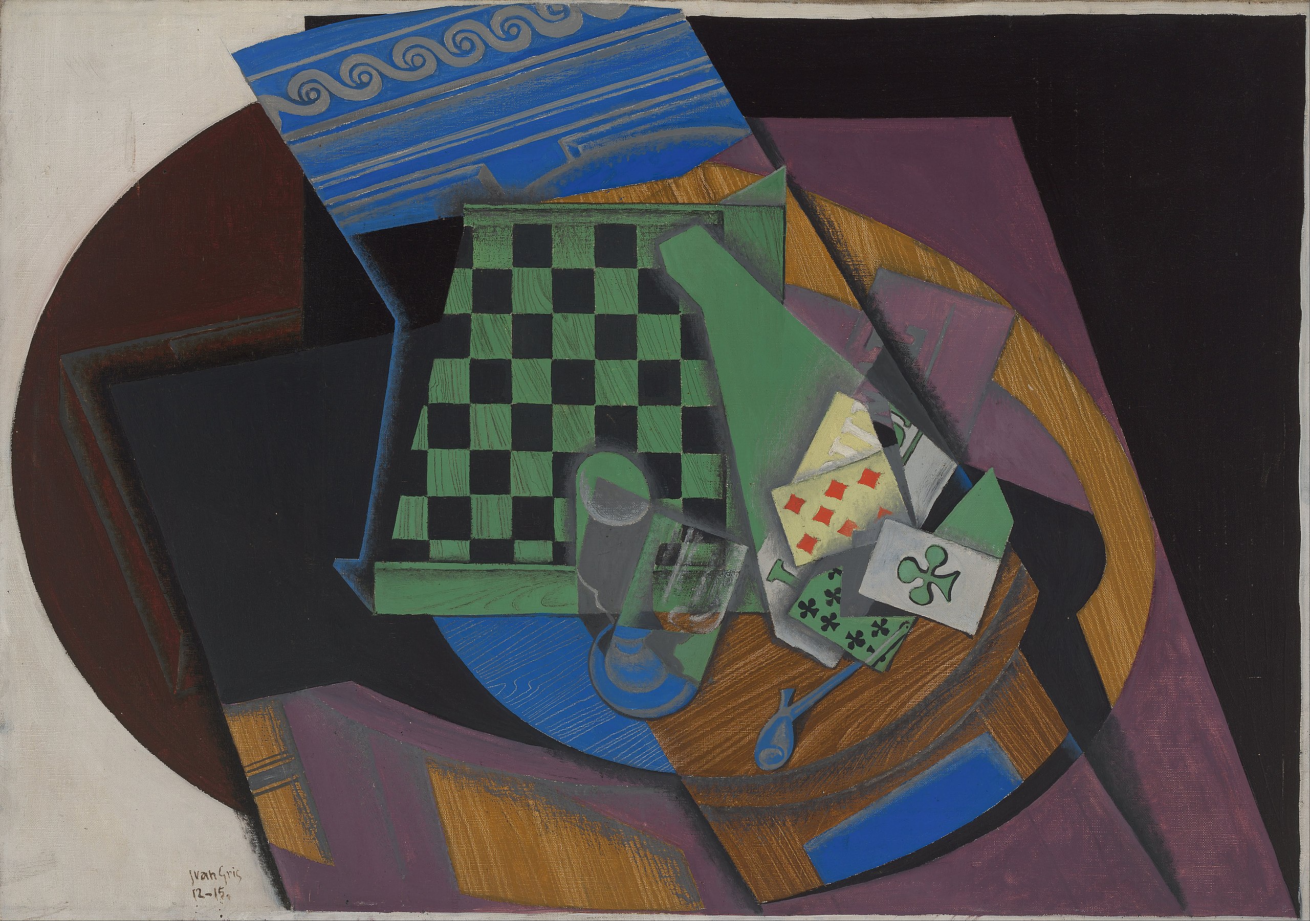 Schachbrett und Spielkarten by Juan Gris - 1915 - 92 x 65 cm National Gallery of Australia