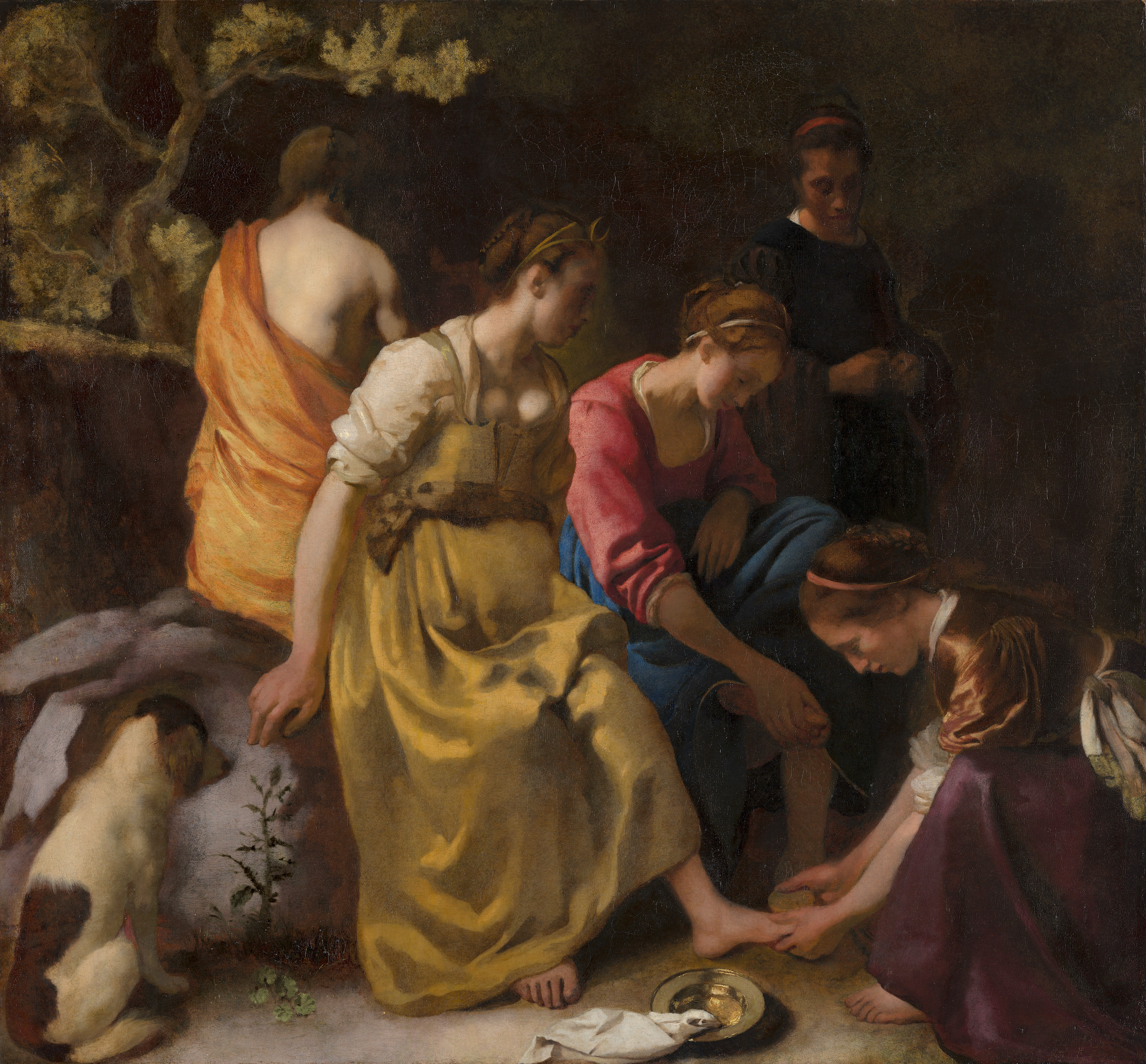 Diana and Her Nymphs by Johannes Vermeer - c. 1653-1654 - 97.8 x 104.6 cm Mauritshuis, The Hague