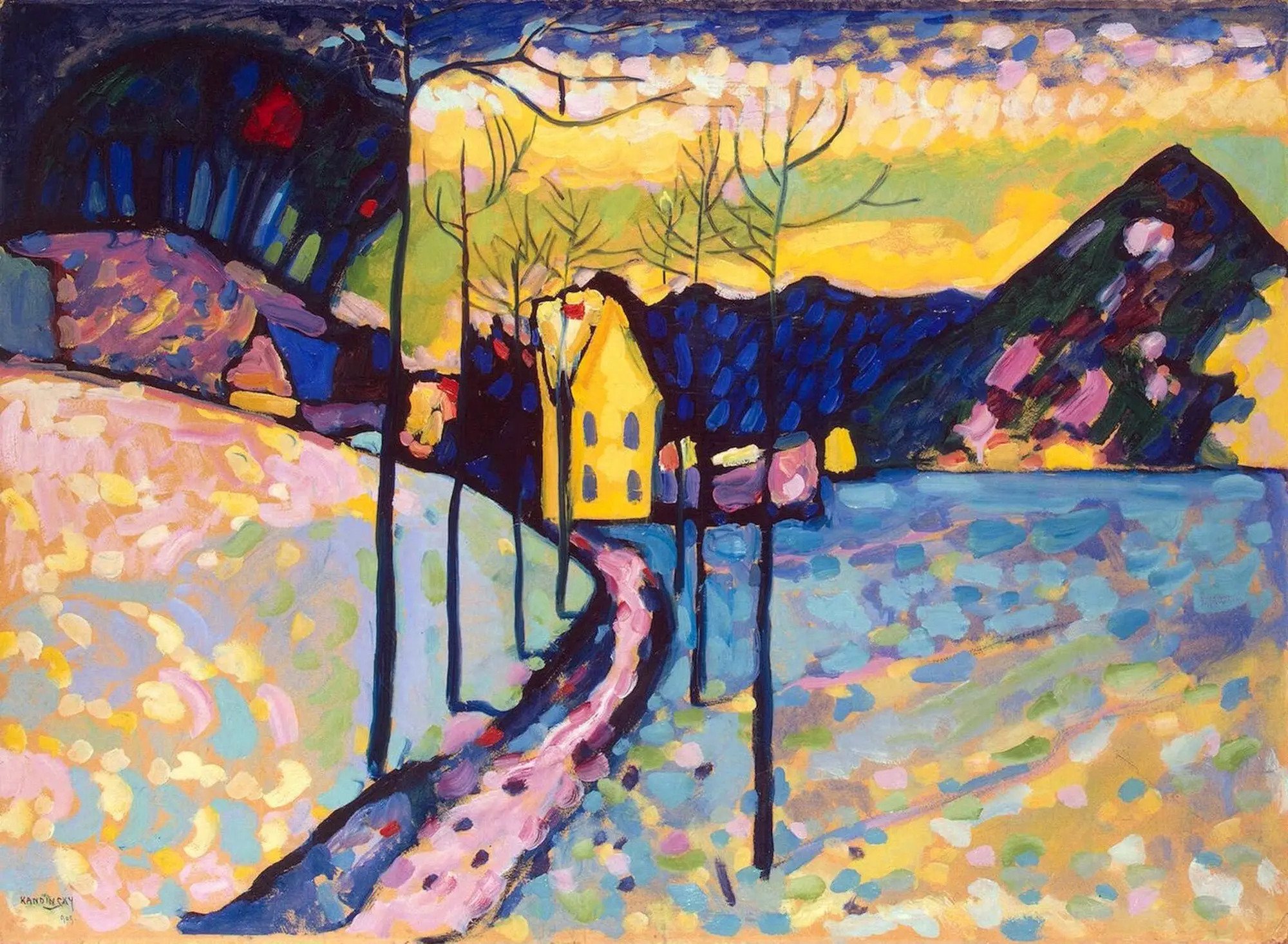 منظره زمستانی by Wassily Kandinsky - ۱۹۰۹ - ۷۰ × ۹۷ سانتی‌متر 